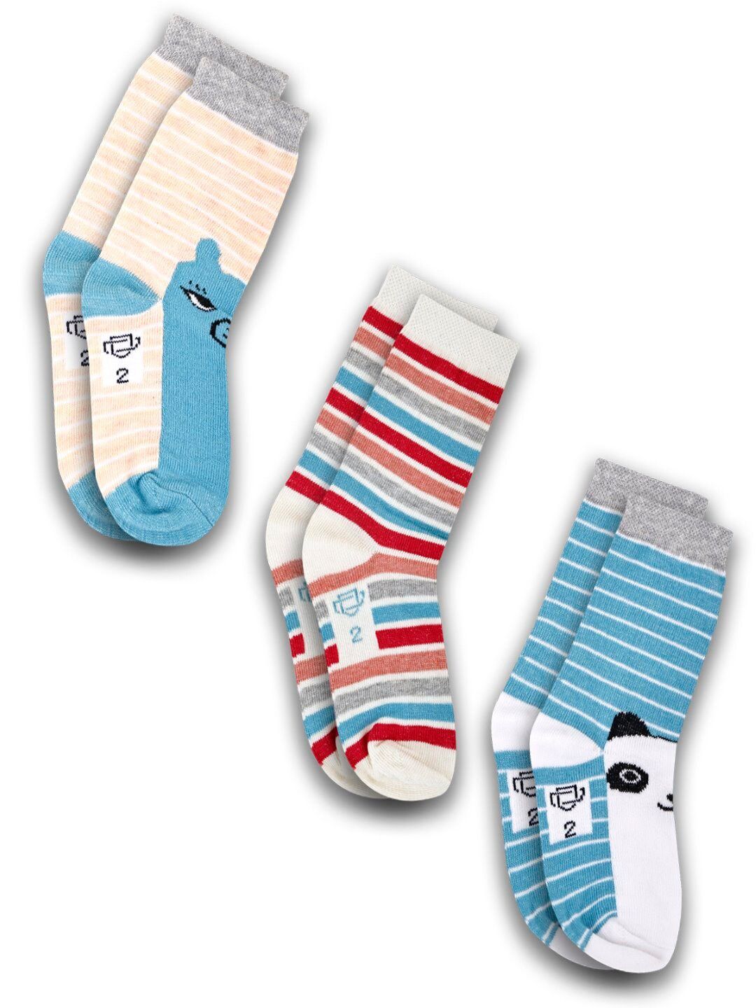 Dollar Socks Kids Pack Of 3 Assorted Calf-Length Socks-picture-58