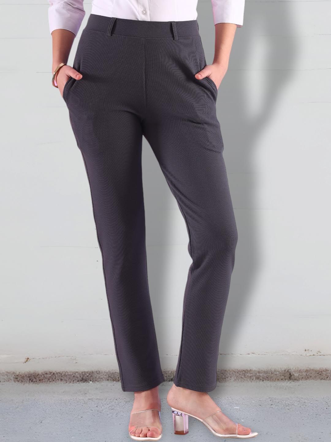 FITHUB Women Slim Fit High-Rise Trousers-picture-34