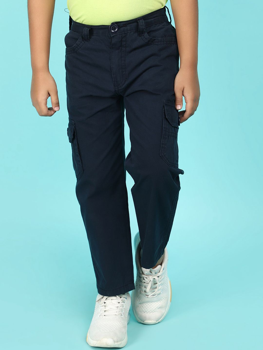 V-Mart Boys Mid-Rise Cotton Cargos Trousers-picture-30
