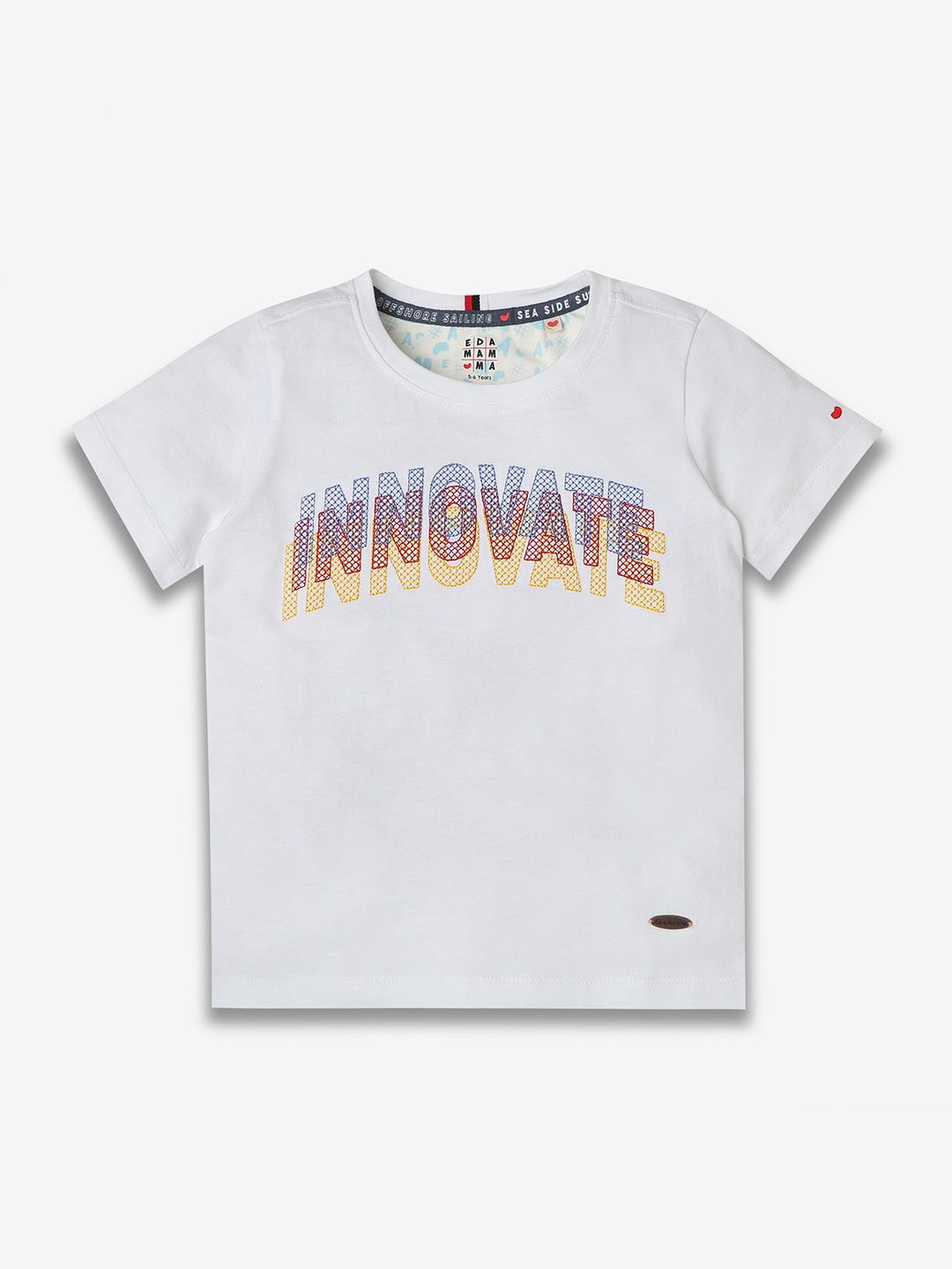 Ed-a-Mamma Boys Typography Printed Bio Finish Applique T-shirt-picture-28