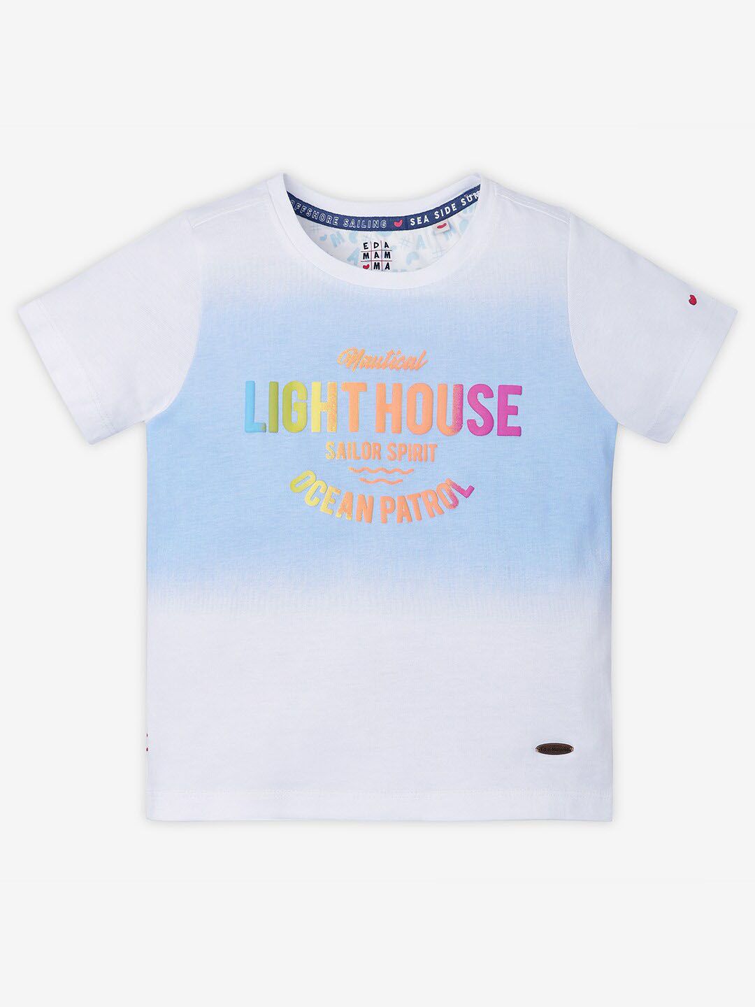 Ed-a-Mamma Boys Typography Printed Bio Finish Applique T-shirt-picture-23