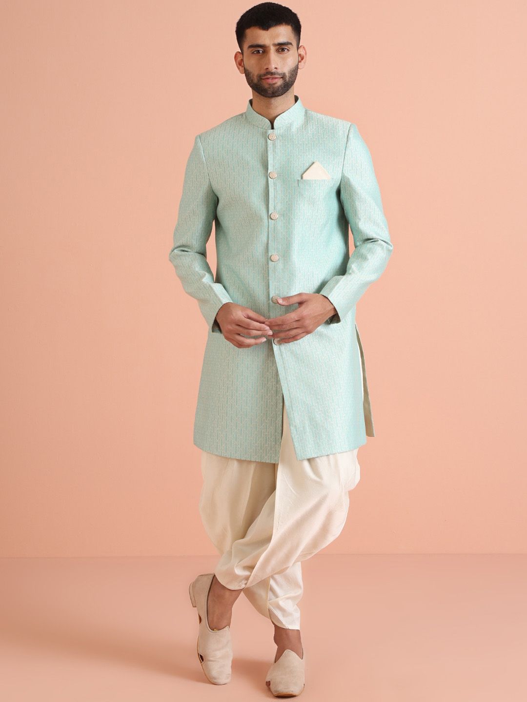 KISAH Self Design Sherwani Set-picture-24
