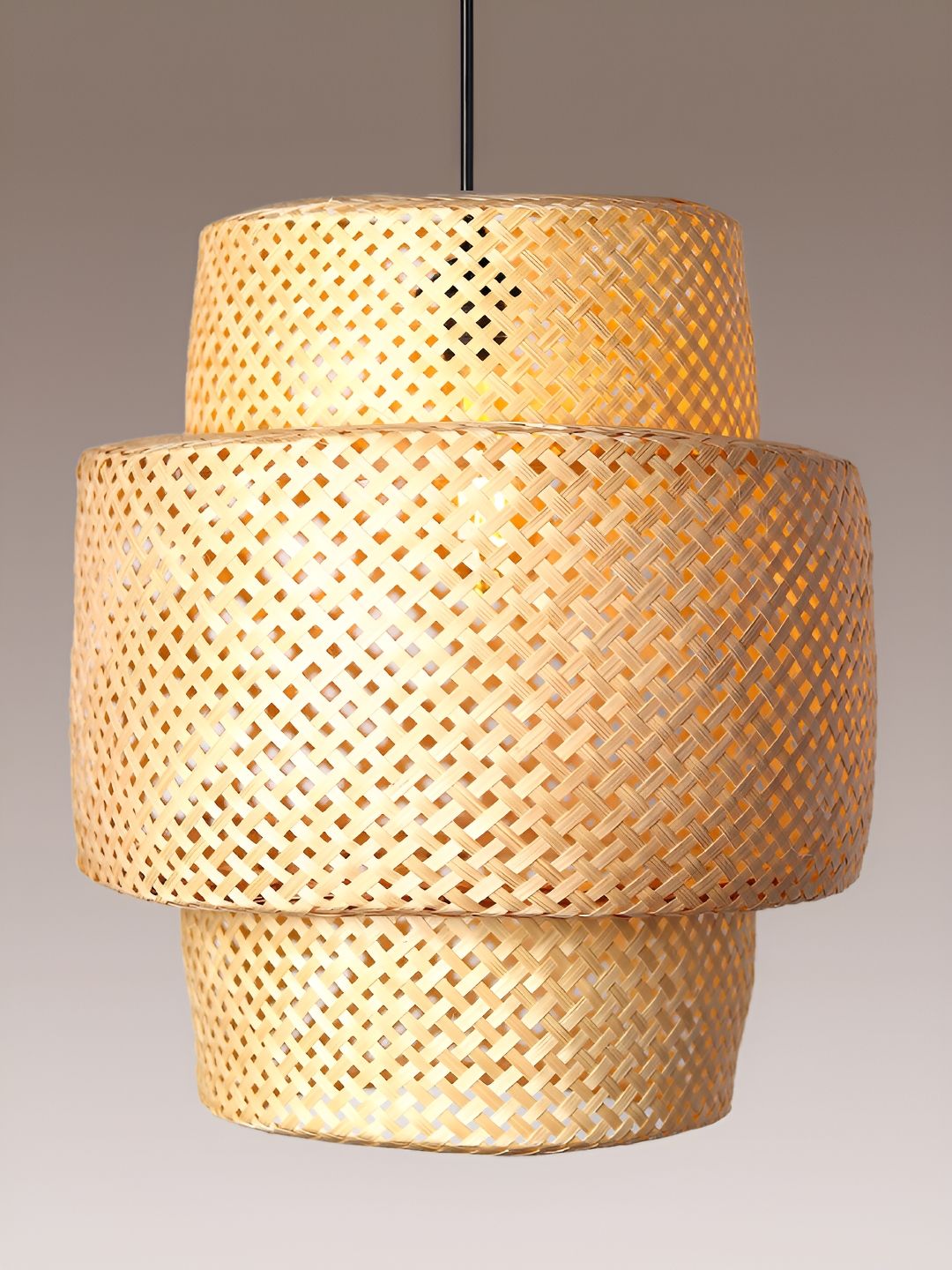 HABERE INDIA Beige Textured Ceiling Lamp-picture-14
