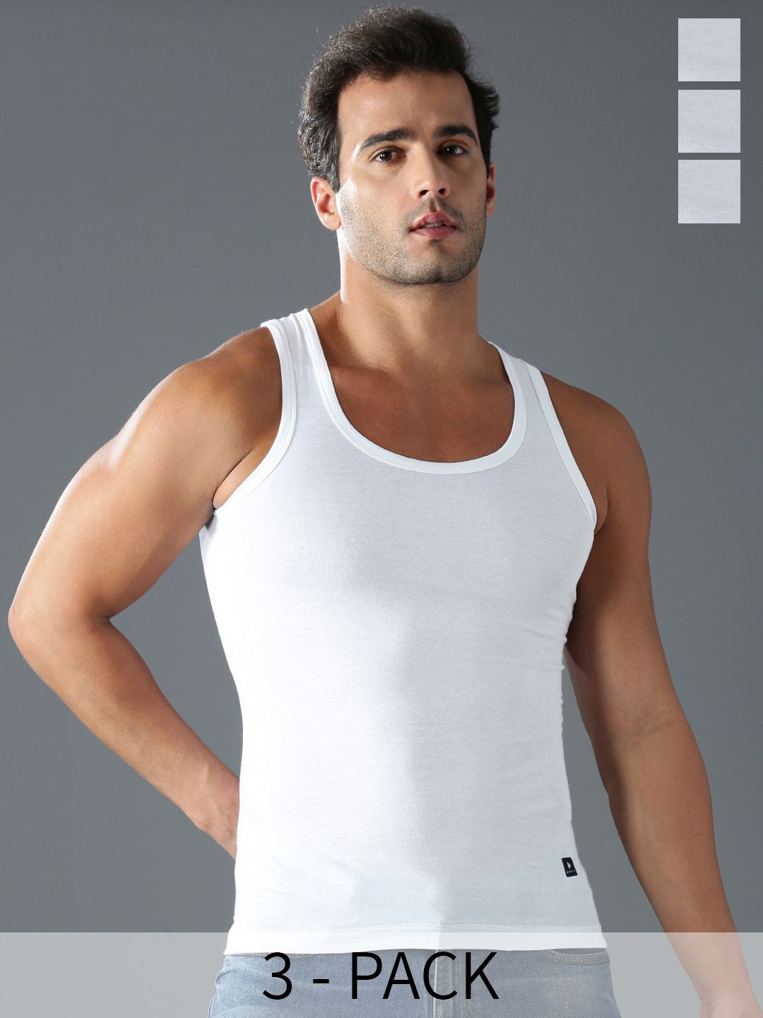 Mast & Harbour X KOFFY Pack Of 3 Moisture-Wicking Pure Modal Innerwear Vests-picture-57