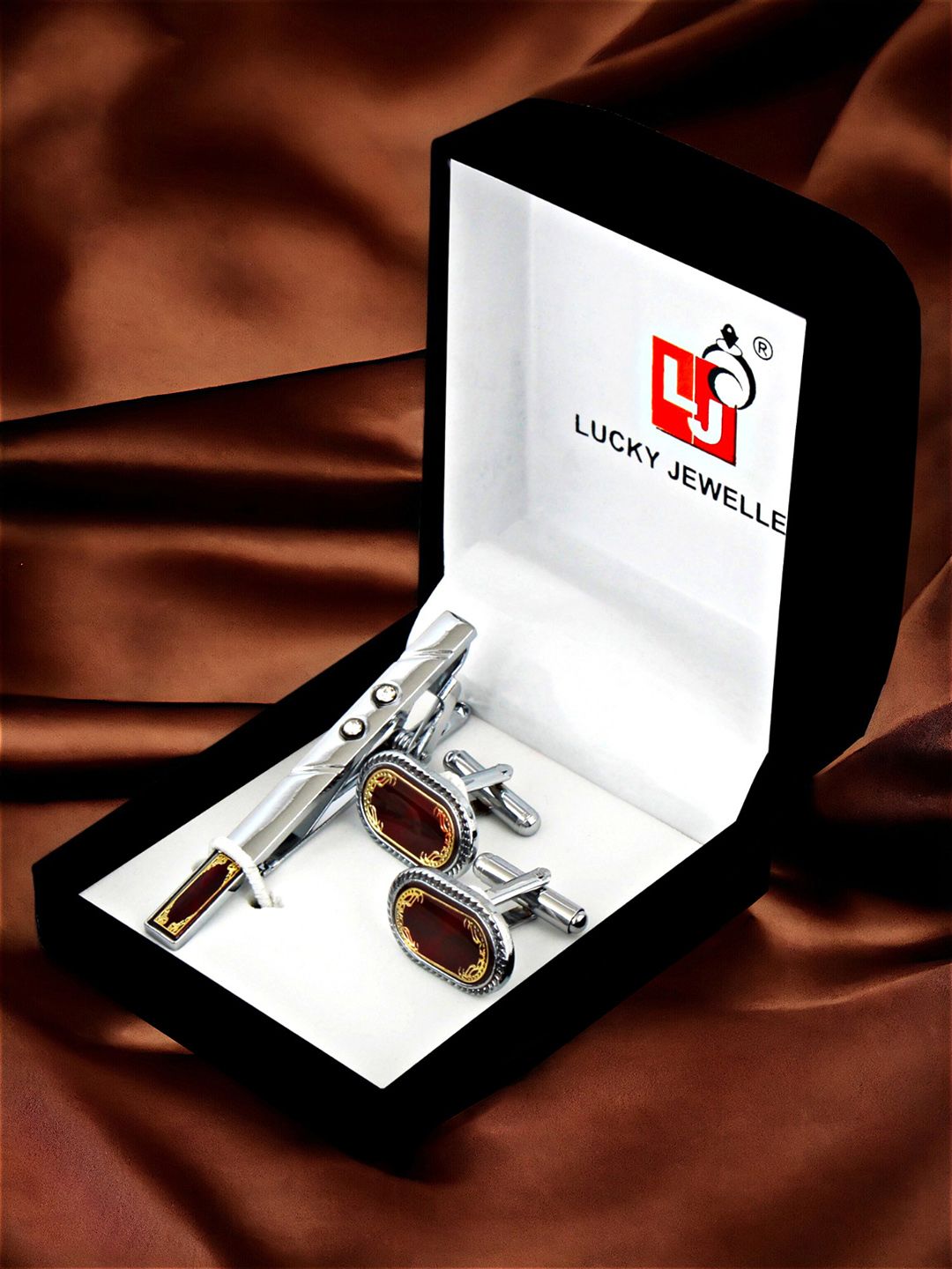 LUCKY JEWELLERY 2-Pcs Silver-Plated Accessory Gift Set-picture-11