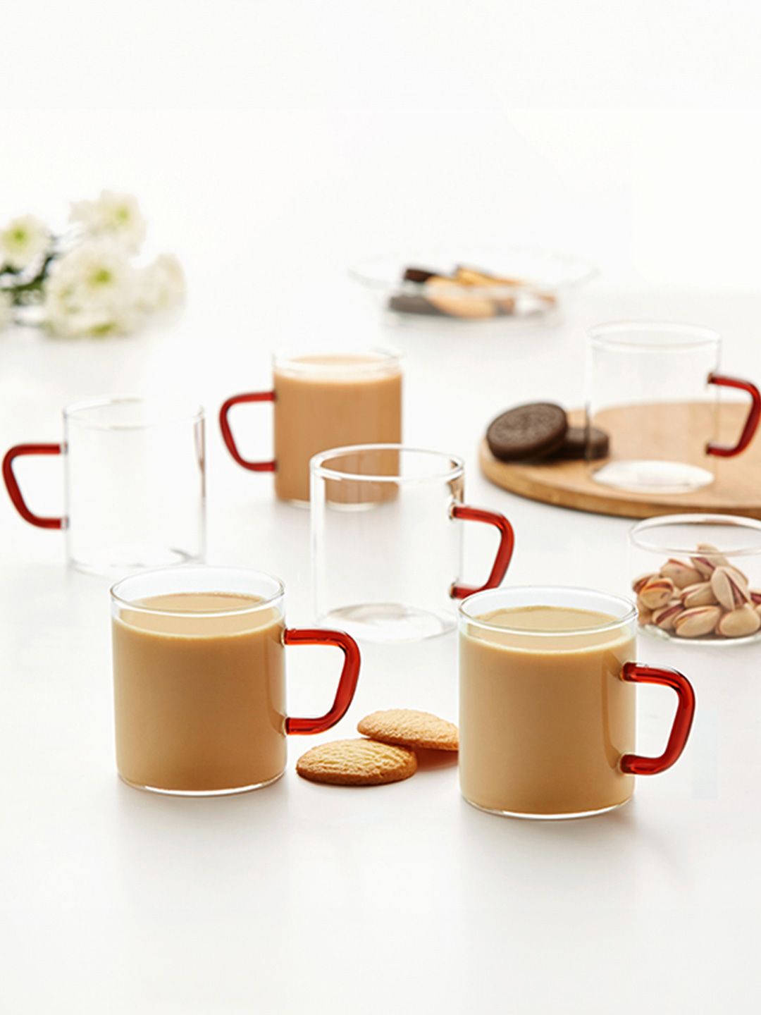 BOROSIL Transparent 6 Pieces Borosilicate Glass Glossy Mugs 190 ml Each-picture-1