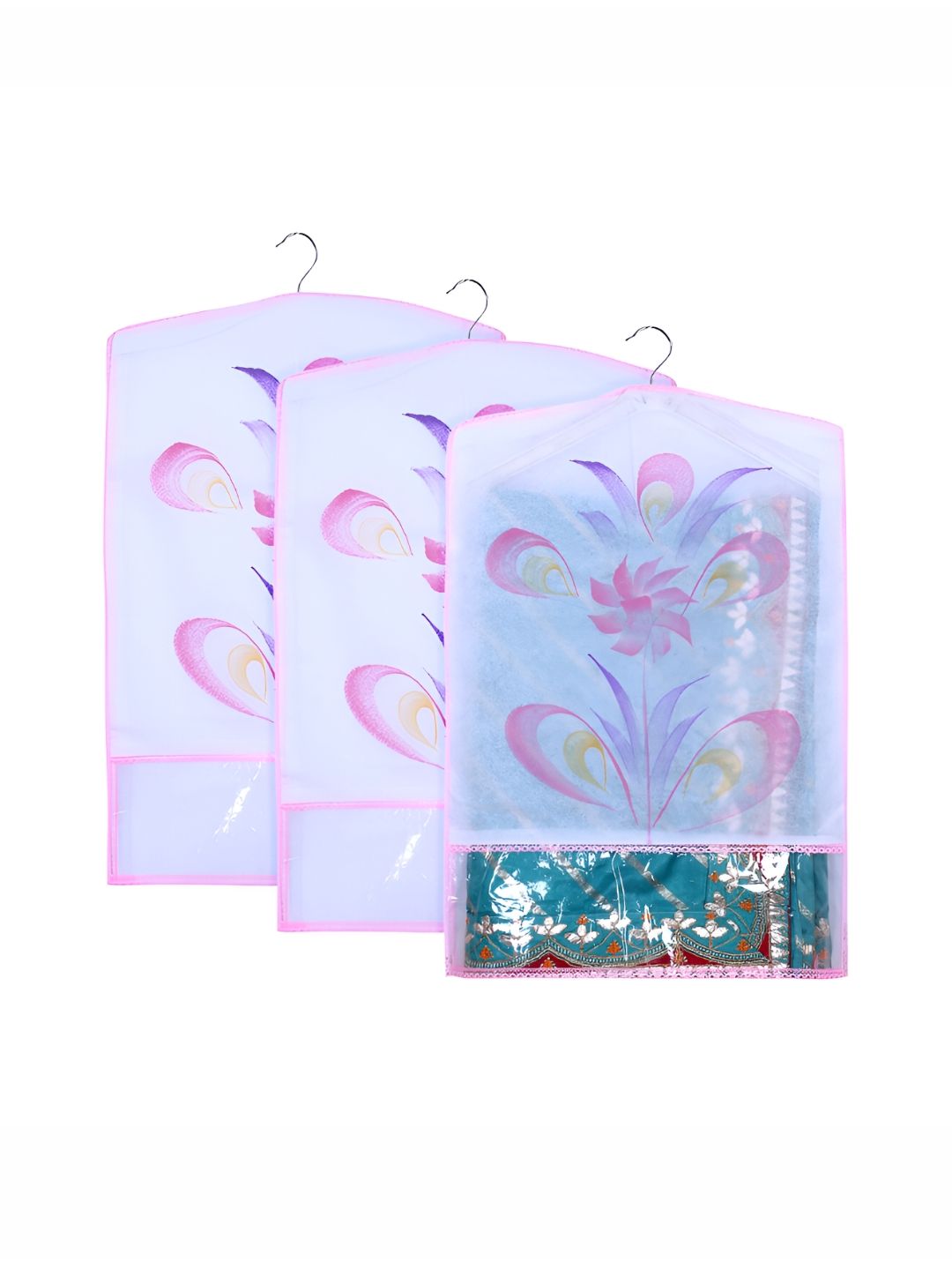 Kuber Industries Pink & Purple 3 Pieces Regular Multi-Utility Organisers-picture-31