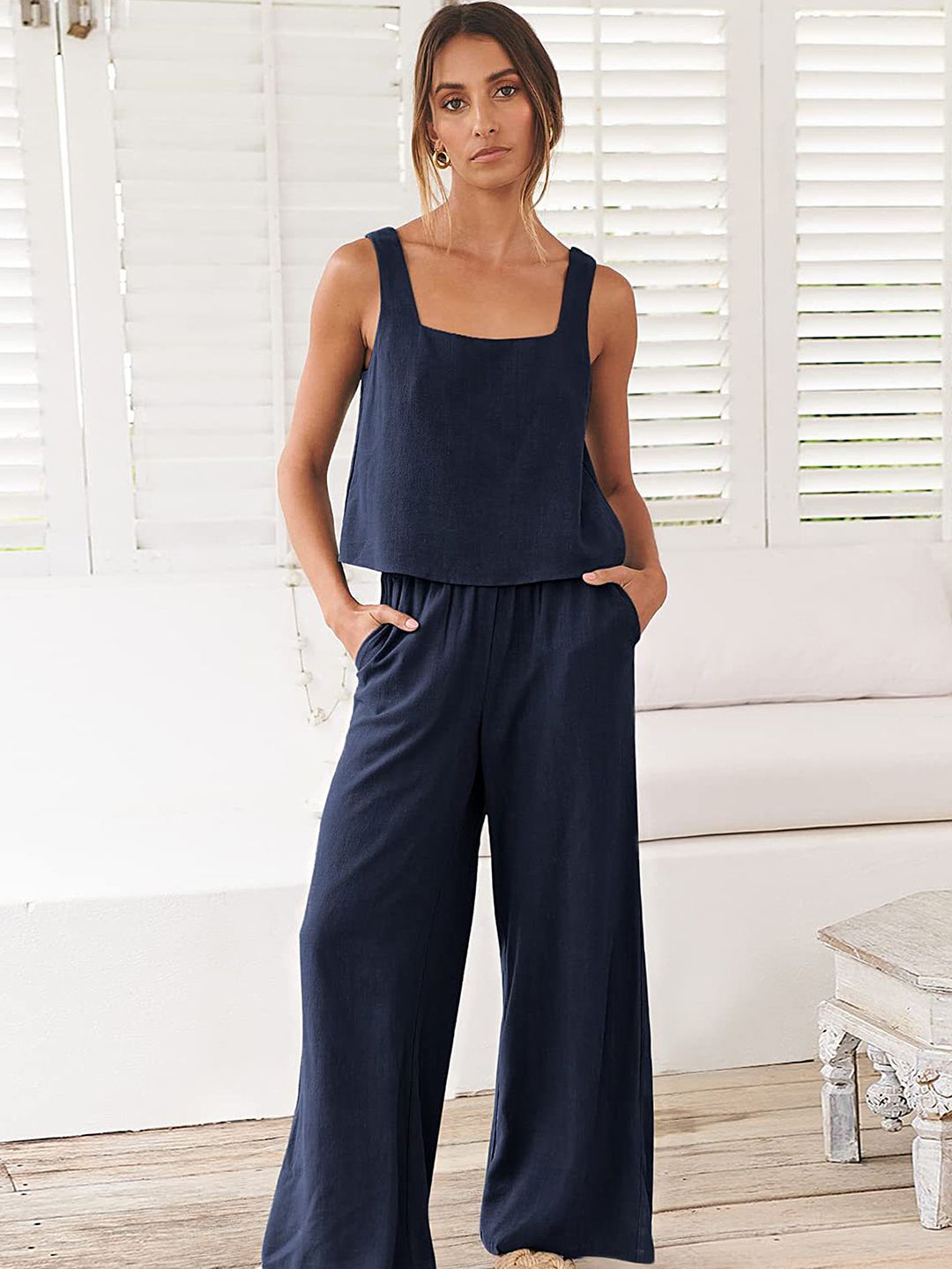 LULU & SKY Shoulder Straps Top And Trousers-image-34