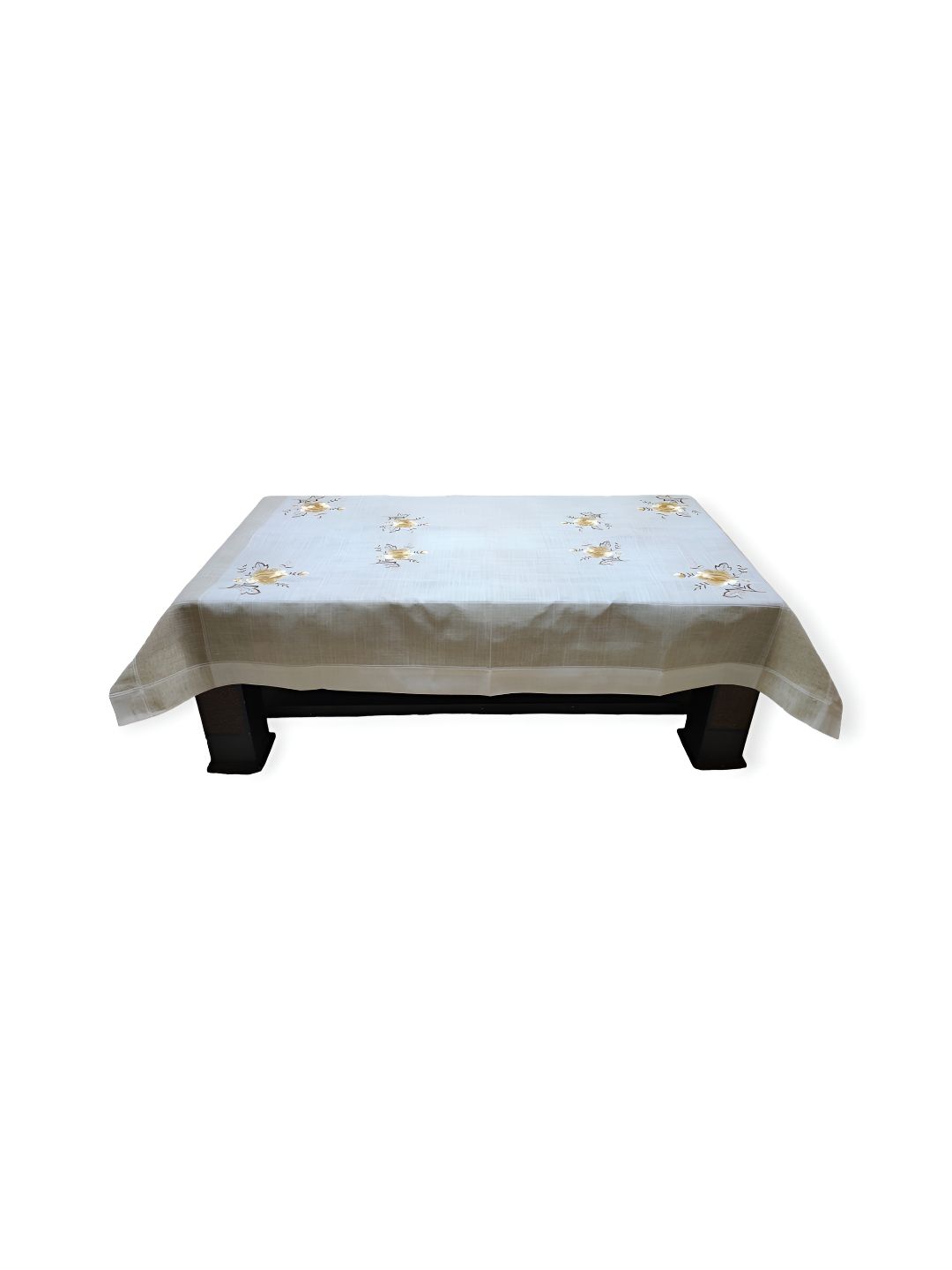 TANLOOMS Yellow Floral 2-Seater Table Cover with Embroidered details-image-28