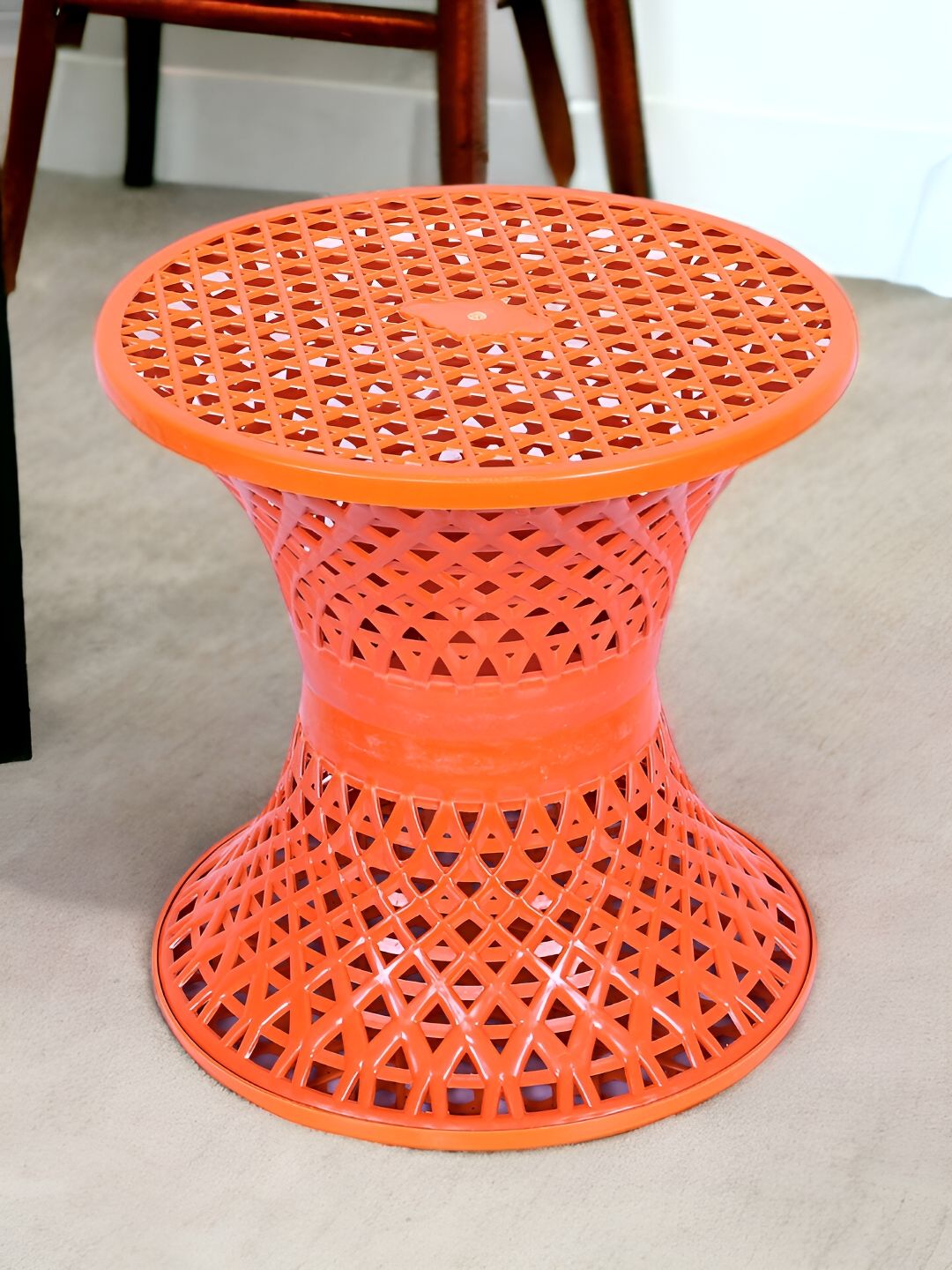 Kuber Industries Orange Plastic Ottomans-image-0