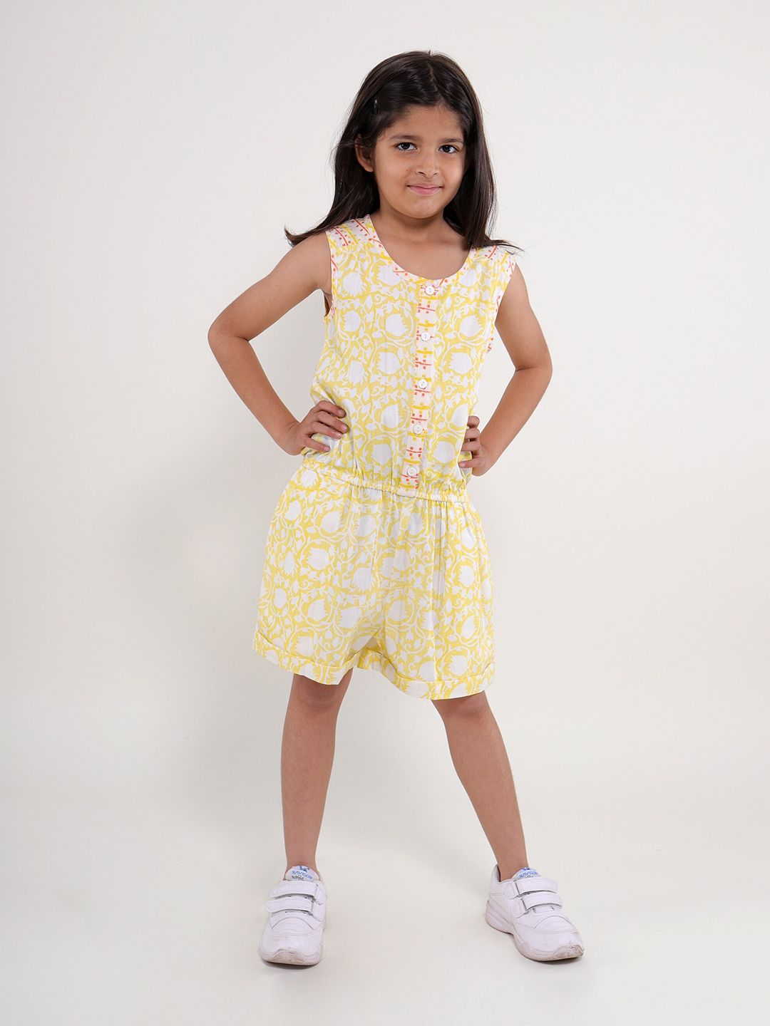 My Little Lambs Girls Printed Pure Cotton Playsuit-picture-53