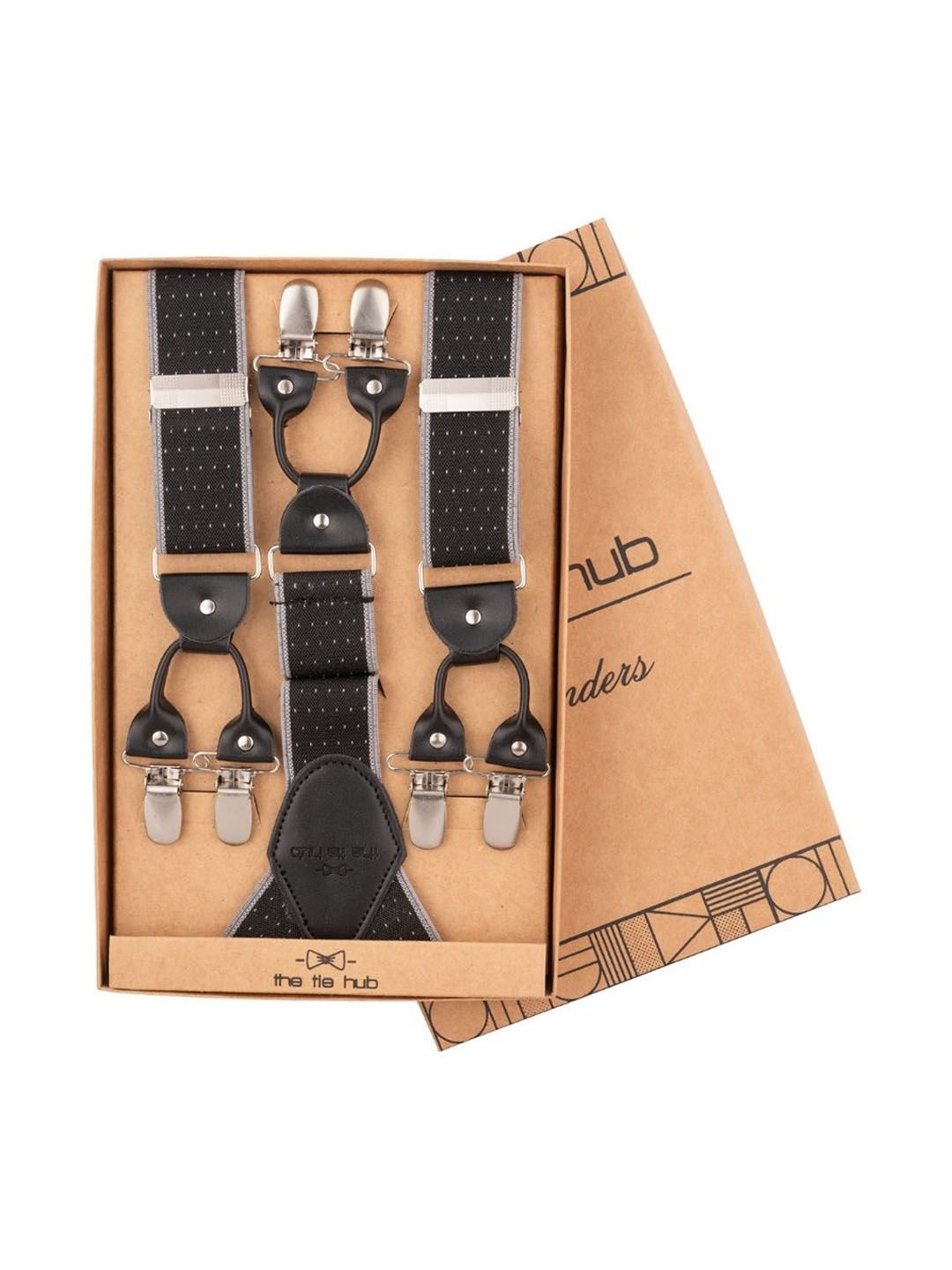 The Tie Hub Men Textured Y Back Clip On Suspender-image-49
