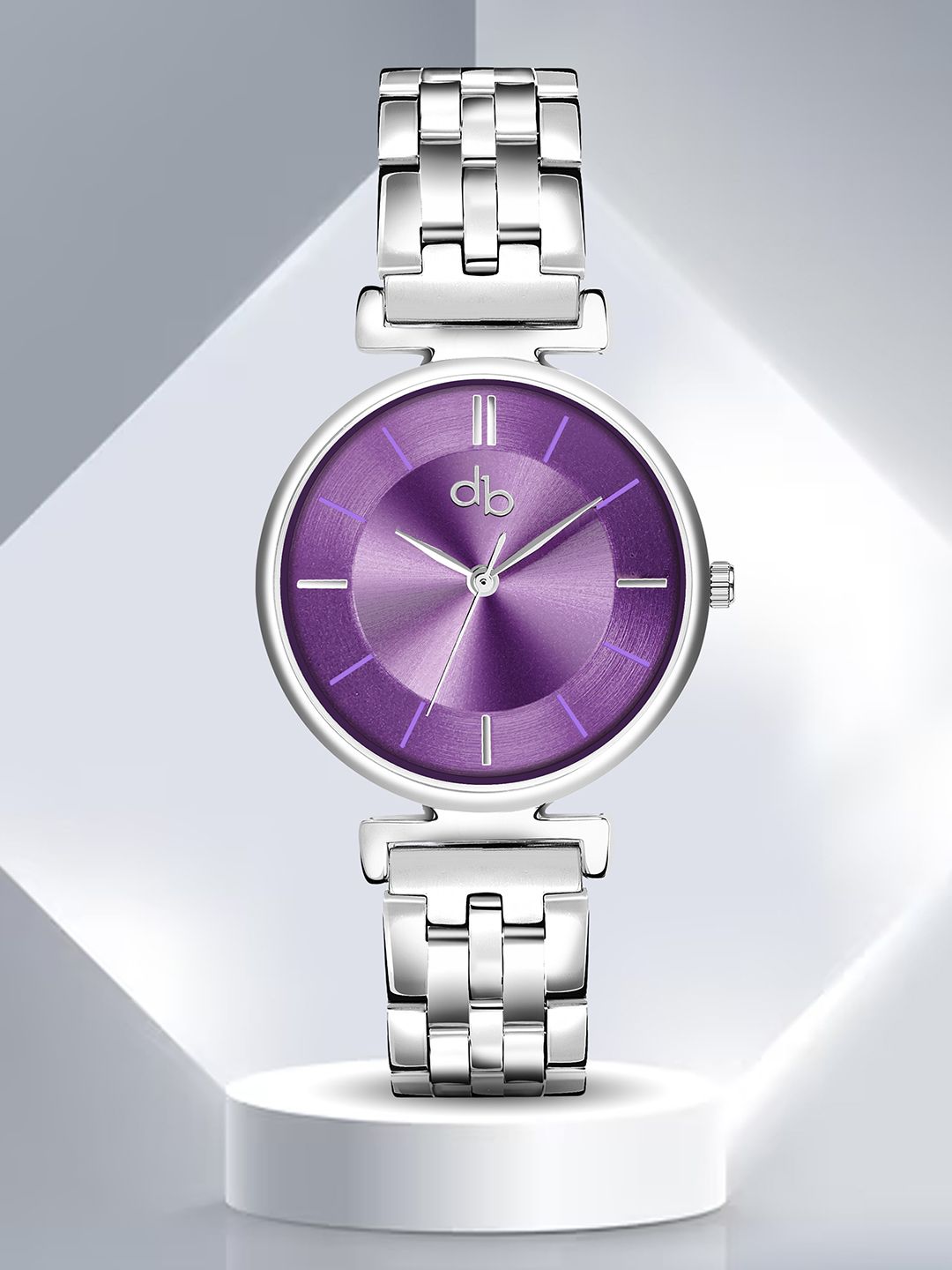 DressBerry Women Silver Toned Stainless Steel Straps Analogue Watch DB-021-Purple-picture-17