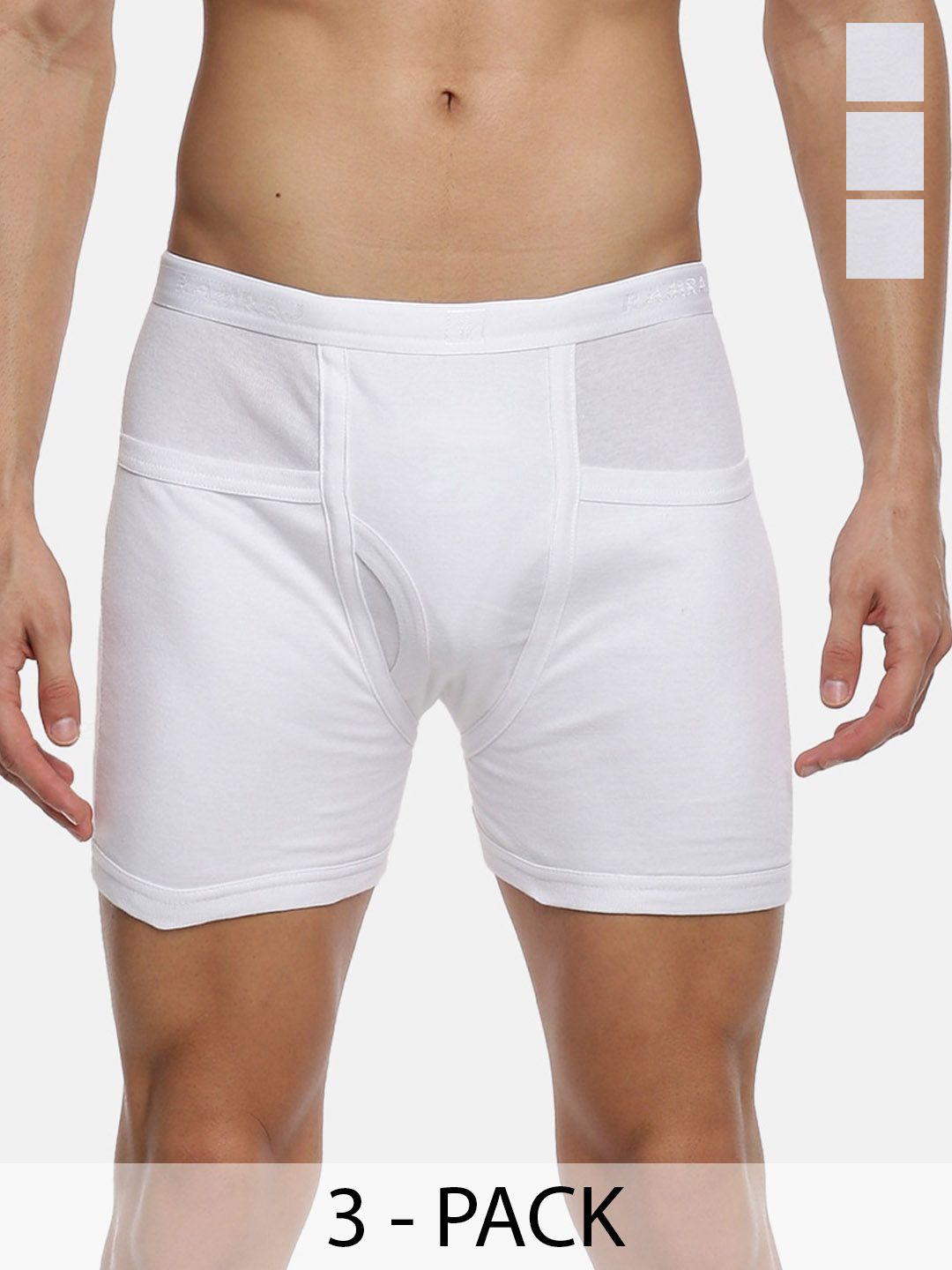 Ramraj Pack Of 3 Assorted White Soft & Breathable Trunks ARROWWPCTOET3P-picture-56