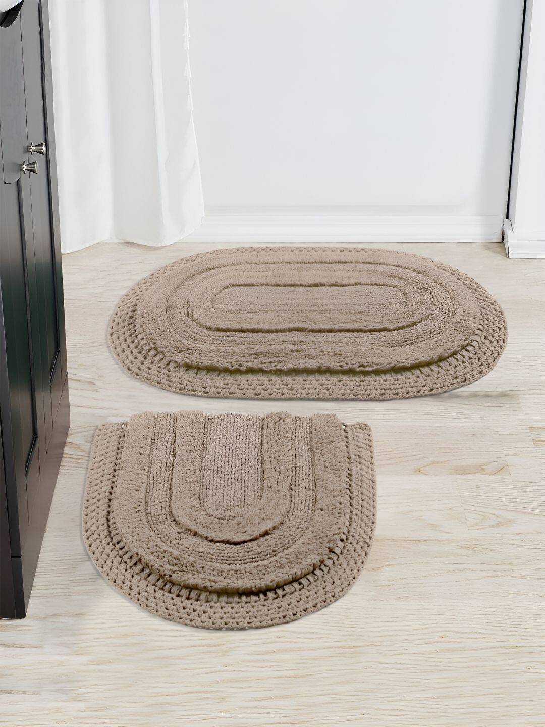 Saral Home BERA Beige 2 Pieces 3000 GSM Cotton Bath Rugs-picture-57