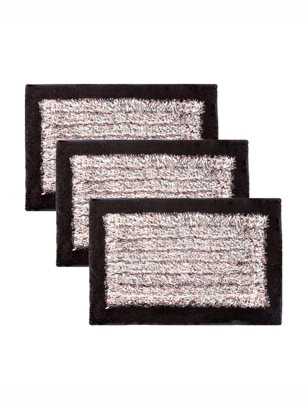 Kuber Industries Brown & White 3 Pieces Striped Cotton Doormats-picture-36