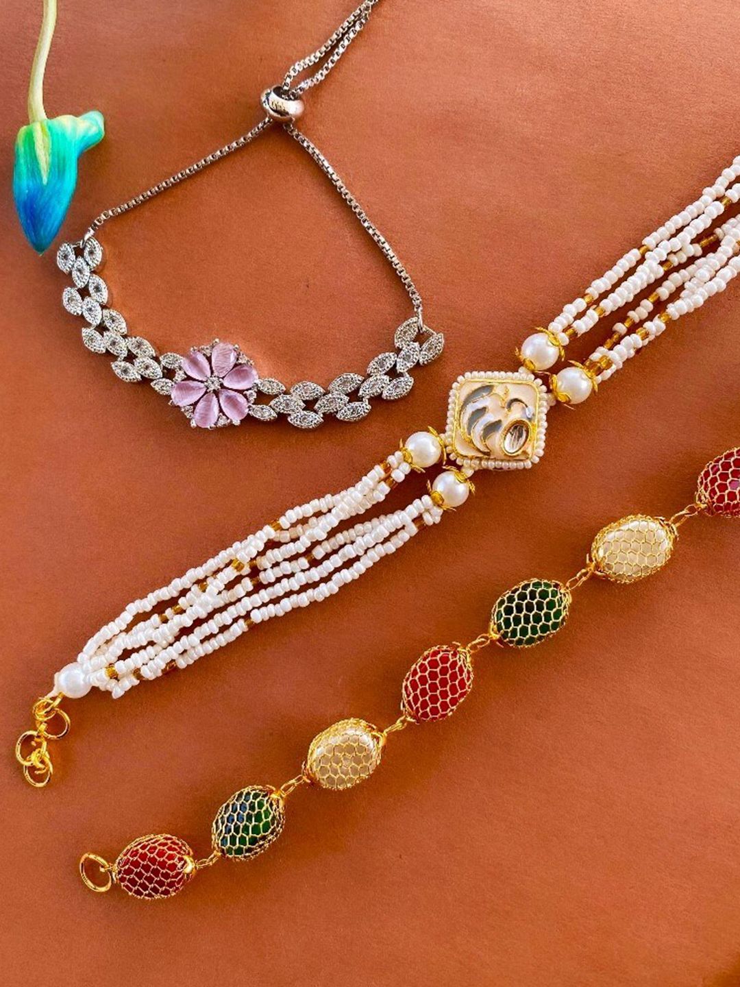 ATIBELLE Set Of 3 Gold-Plated Wraparound Bracelets