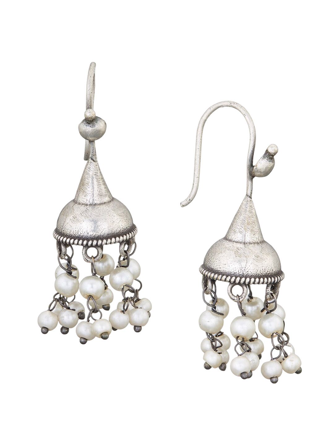 ATIBELLE Set Of 3 German Silver Silver-Plated Contemporary Drop Earrings