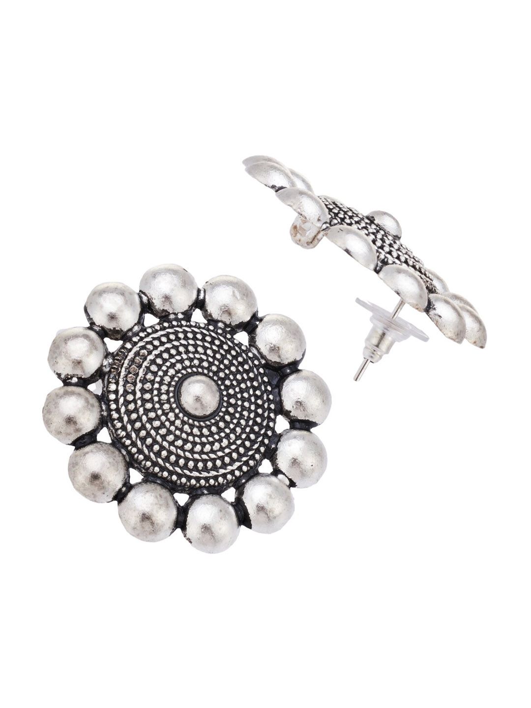 ATIBELLE Set Of 3 German Silver Silver-Plated Contemporary Drop Earrings