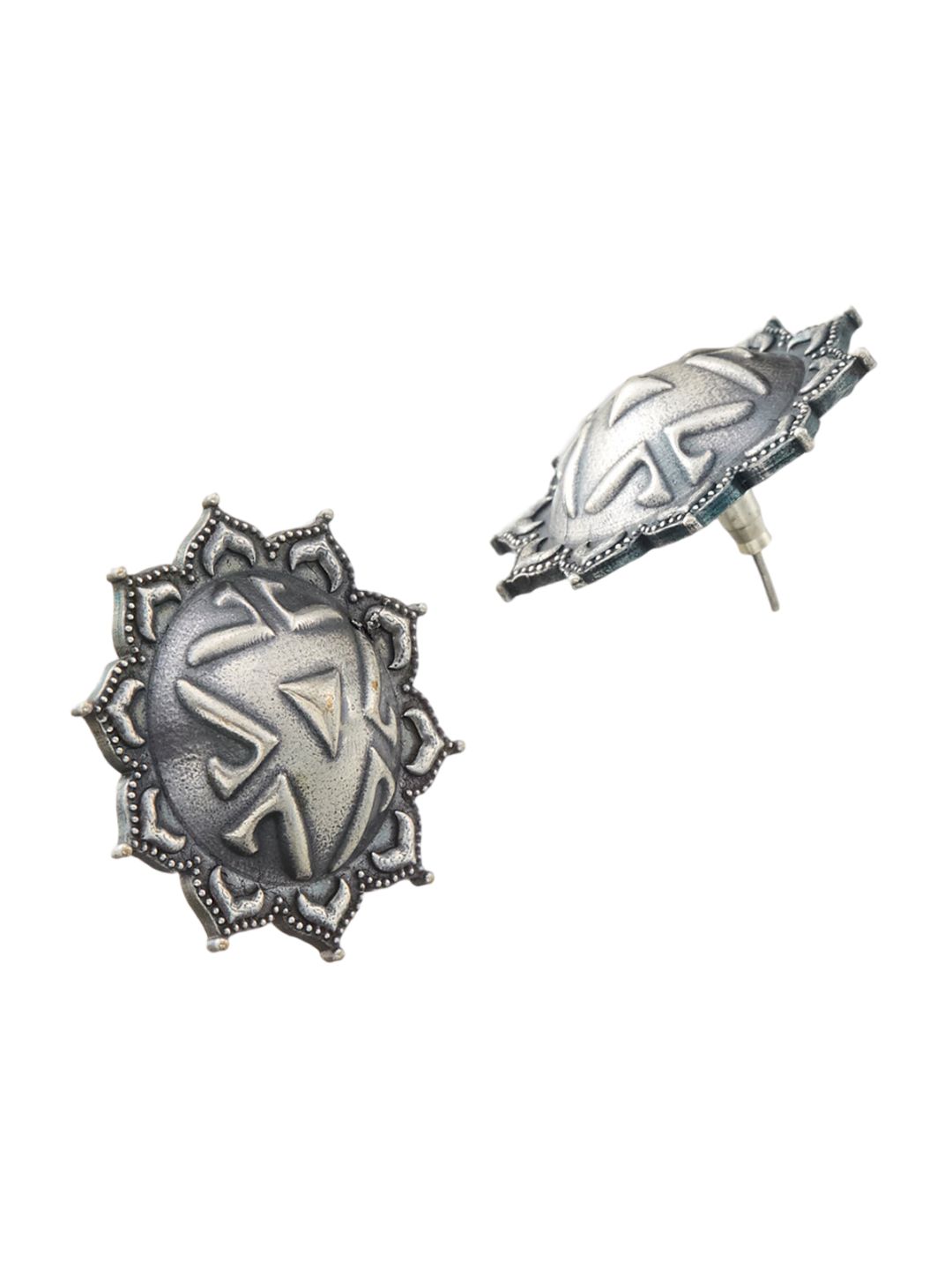 ATIBELLE Set Of 3 German Silver Silver-Plated Contemporary Drop Earrings