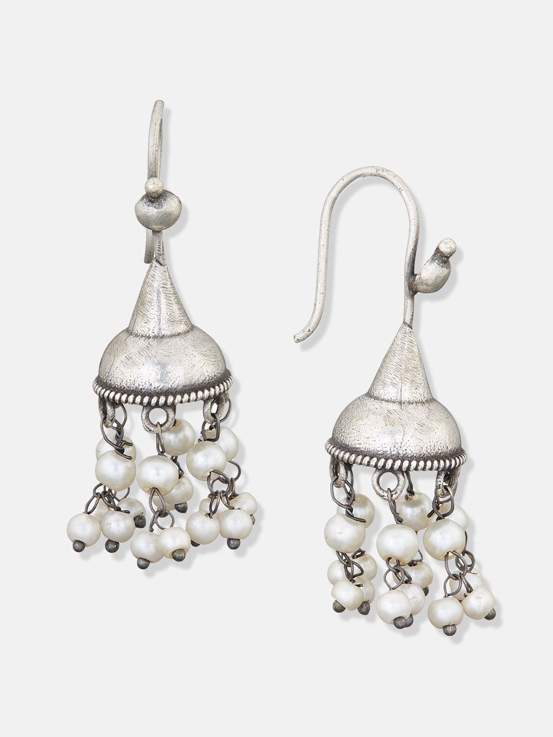 ATIBELLE Set Of 3 German Silver Silver-Plated Contemporary Drop Earrings