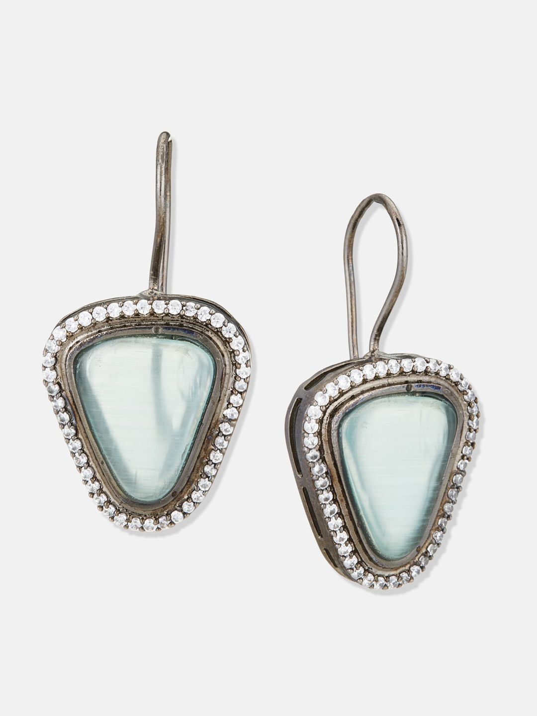 ATIBELLE Set Of 3 German Silver Silver-Plated Contemporary Drop Earrings