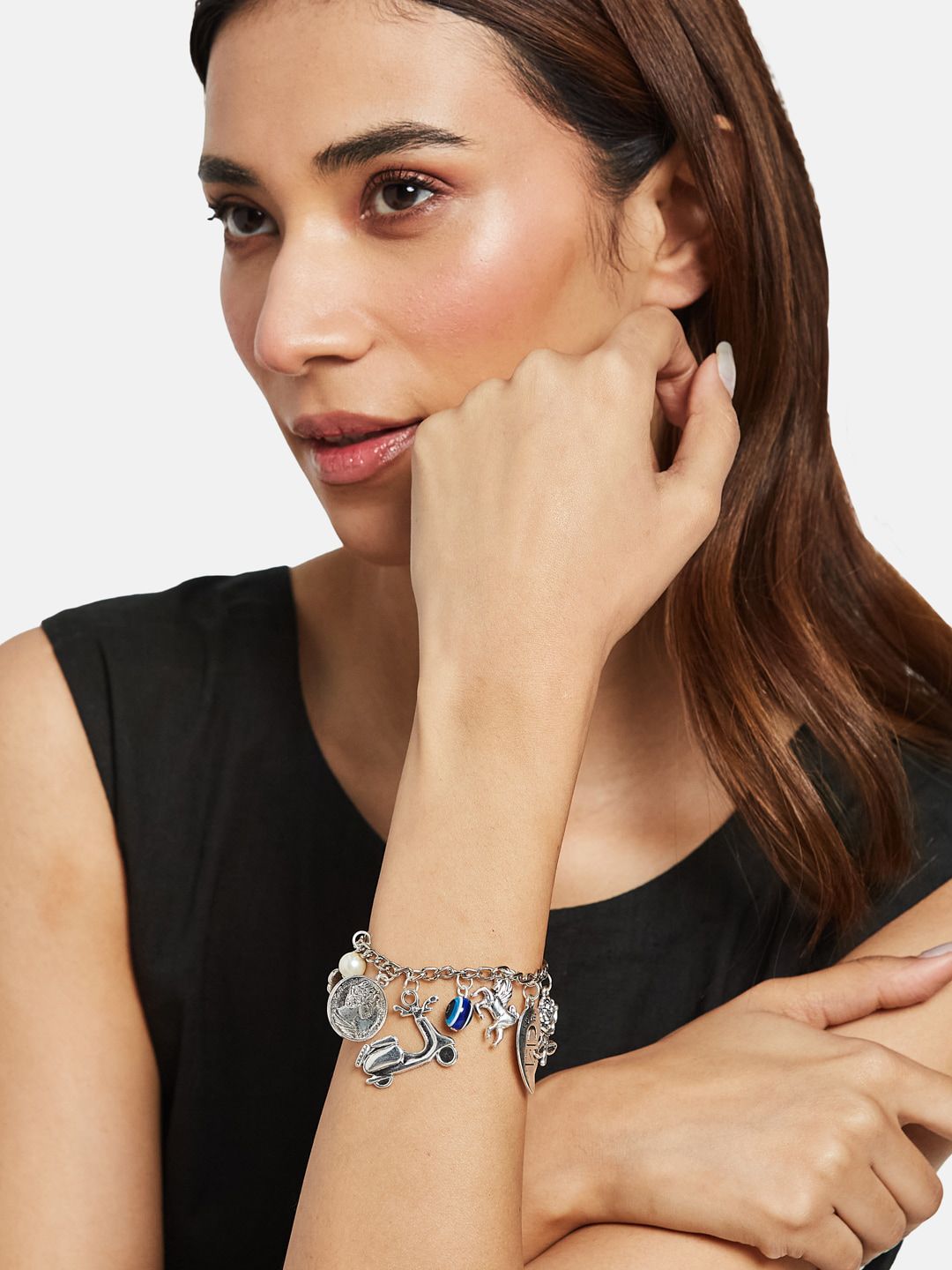 ATIBELLE German Silver Silver-Plated Jewellery Set