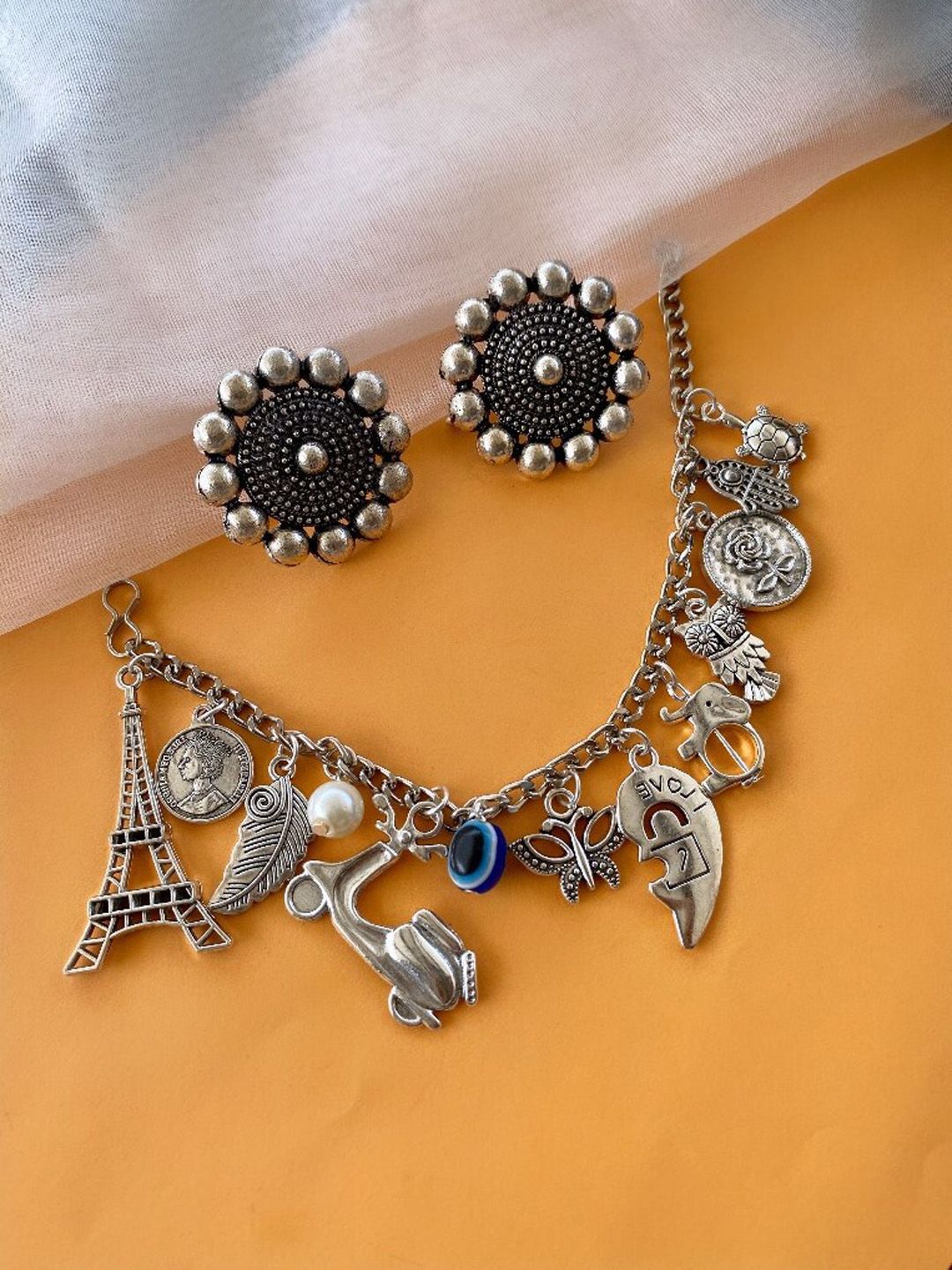 ATIBELLE German Silver Silver-Plated Jewellery Set