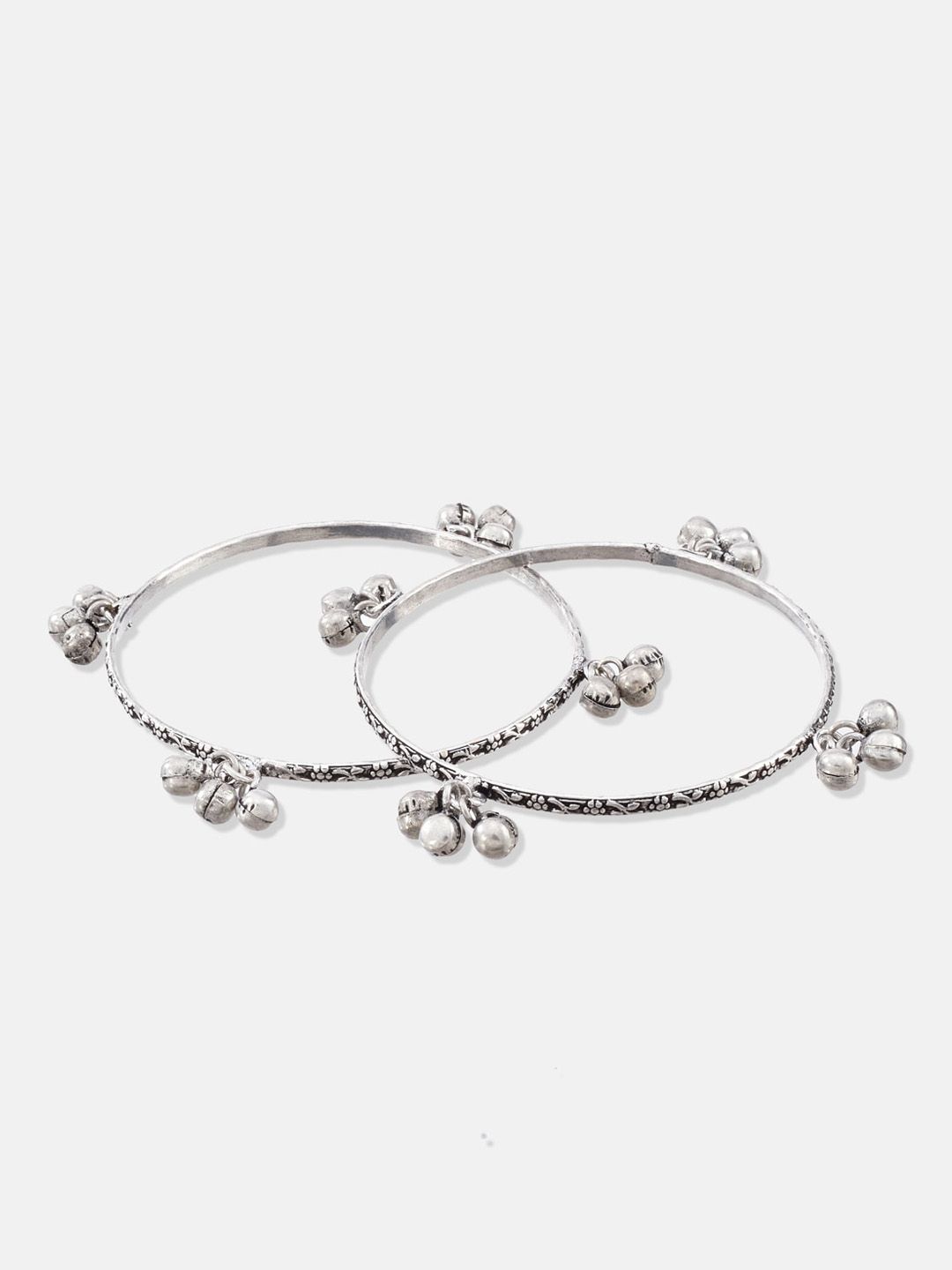ATIBELLE Silver Plated Floral Shaped Beaded Jewellery Set