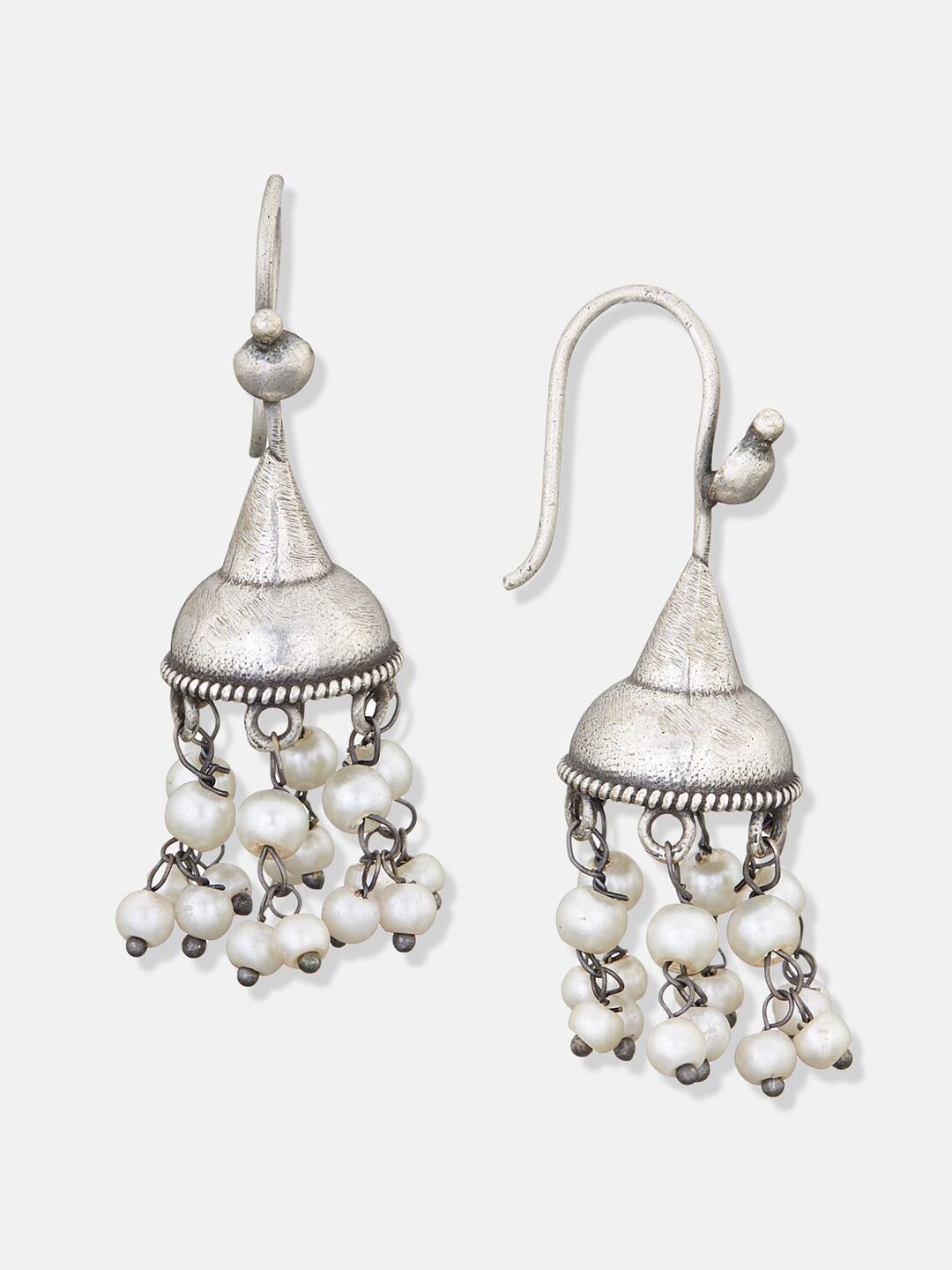 ATIBELLE Set Of 2 German Silver Silver-Plated Contemporary Drop Earrings
