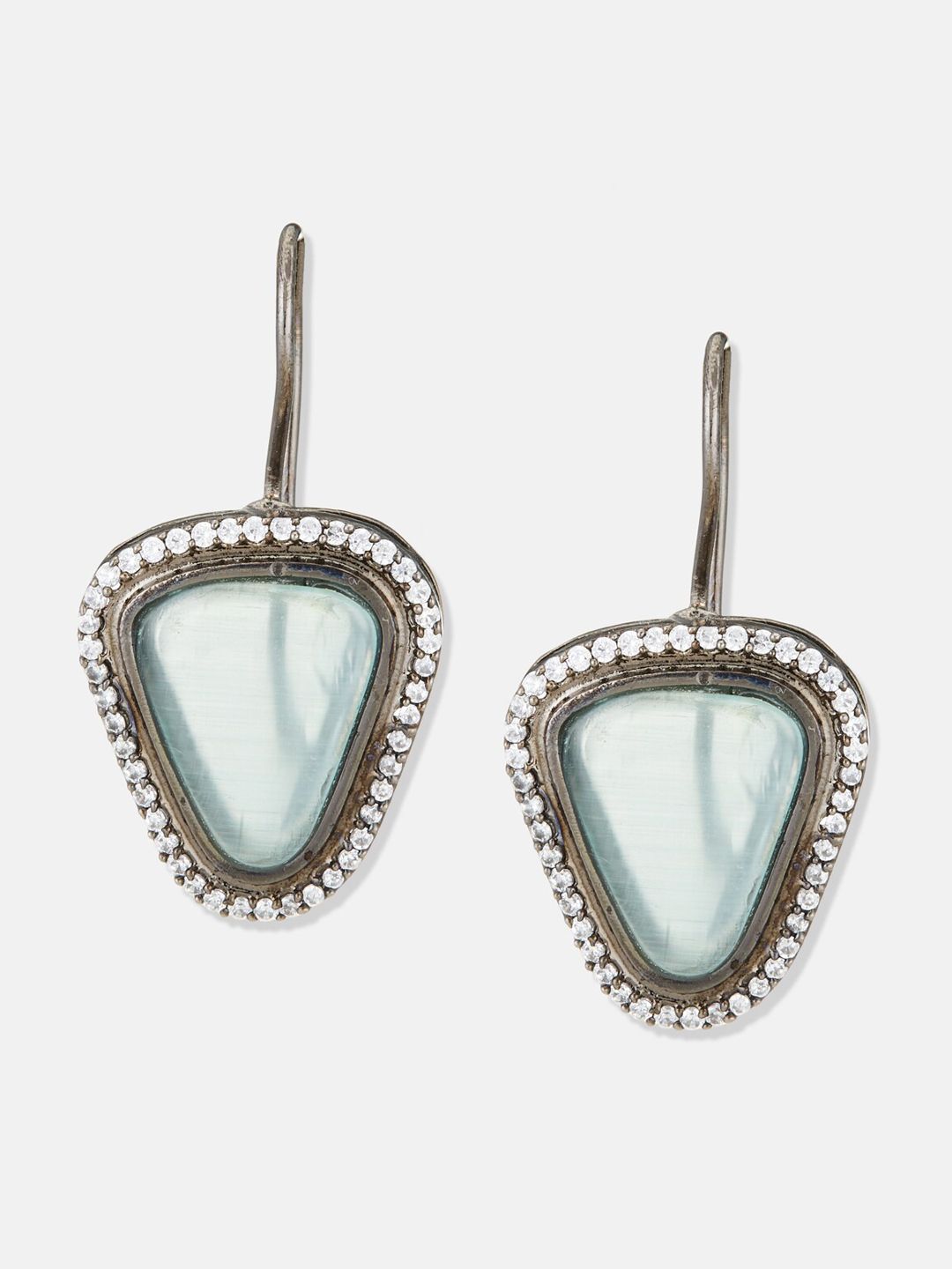 ATIBELLE Set Of 2 German Silver Silver-Plated Contemporary Drop Earrings
