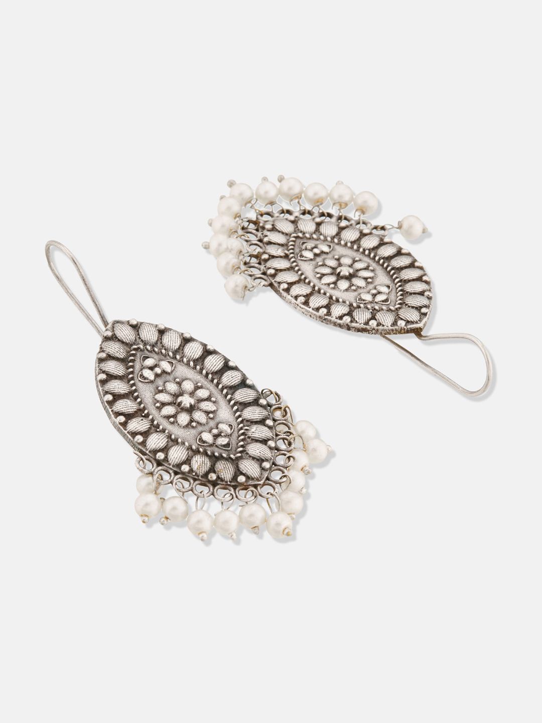 ATIBELLE Set Of 3 German Silver Silver-Plated Contemporary Drop Earrings