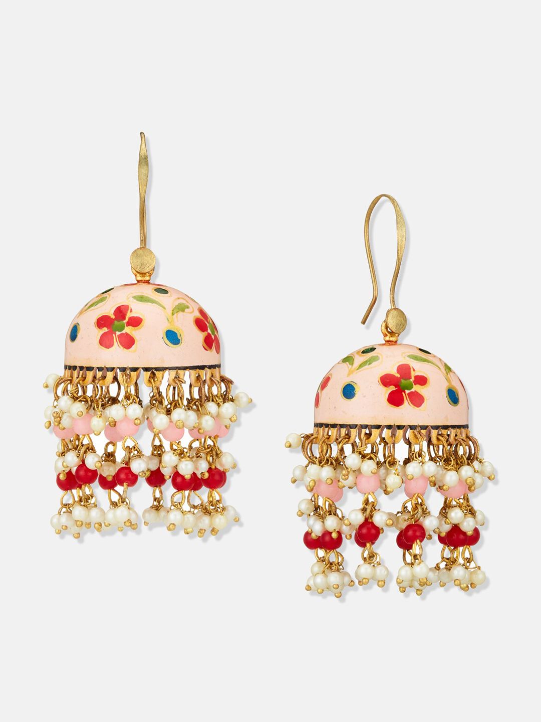 ATIBELLE Gold-Plated Stone-Studded Meenakari Jewellery Set