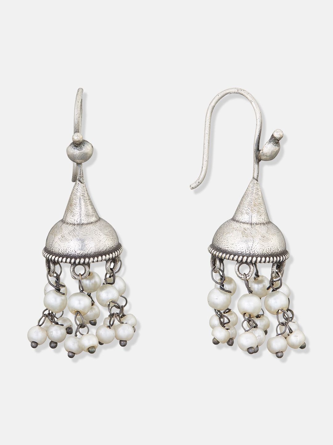ATIBELLE Set Of 3 German Silver Silver-Plated Contemporary Drop Earrings