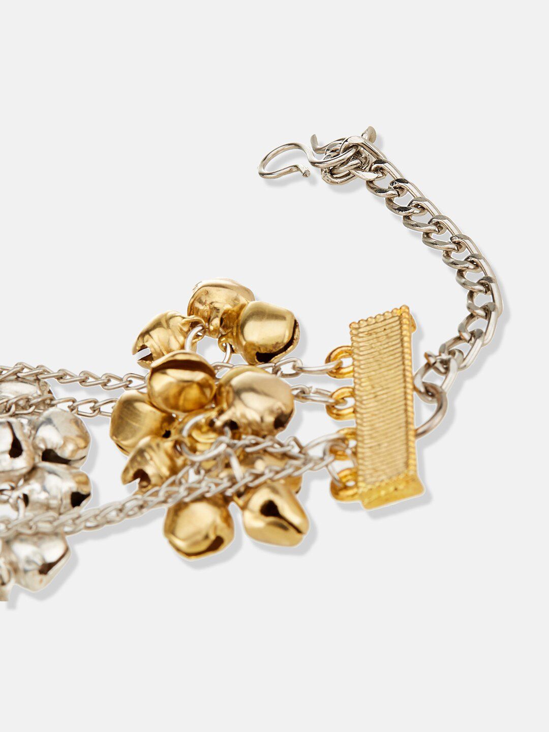 ATIBELLE German Silver Silver-Plated Ghunghroo Multistrand Bracelet