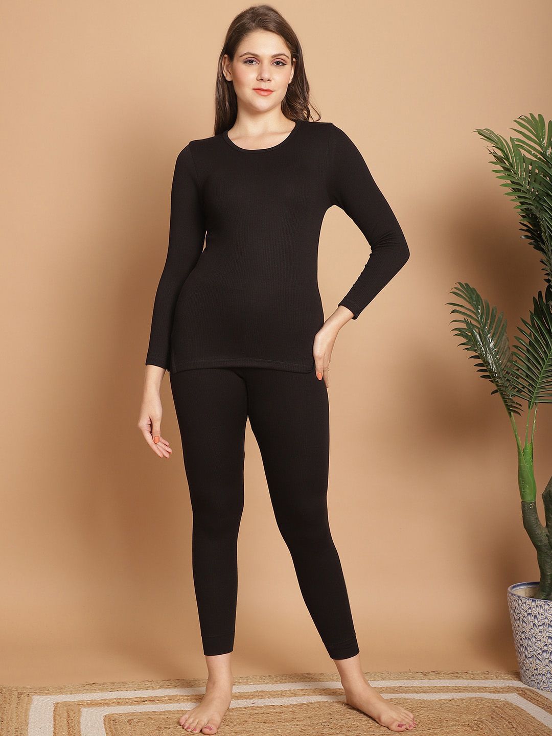 Aerowarm Ribbed Round Neck Long Sleeves Thermal Set-picture-15