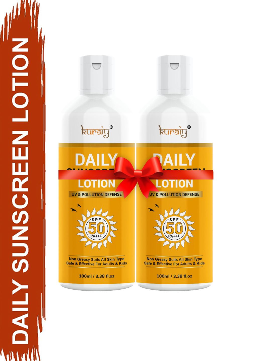 KURAIY Set Of 2 Daily Sunscreen Lotion SPF 50 PA+++ - 100 ml Each-image-39