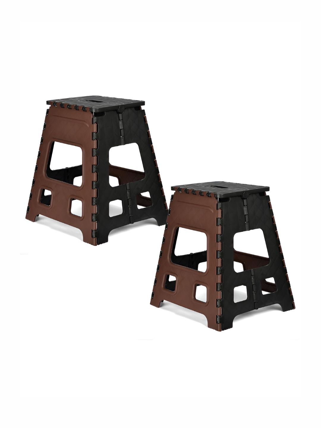 Kuber Industries Brown & Black 2 pieces Collapsible Outdoor Stool-image-45