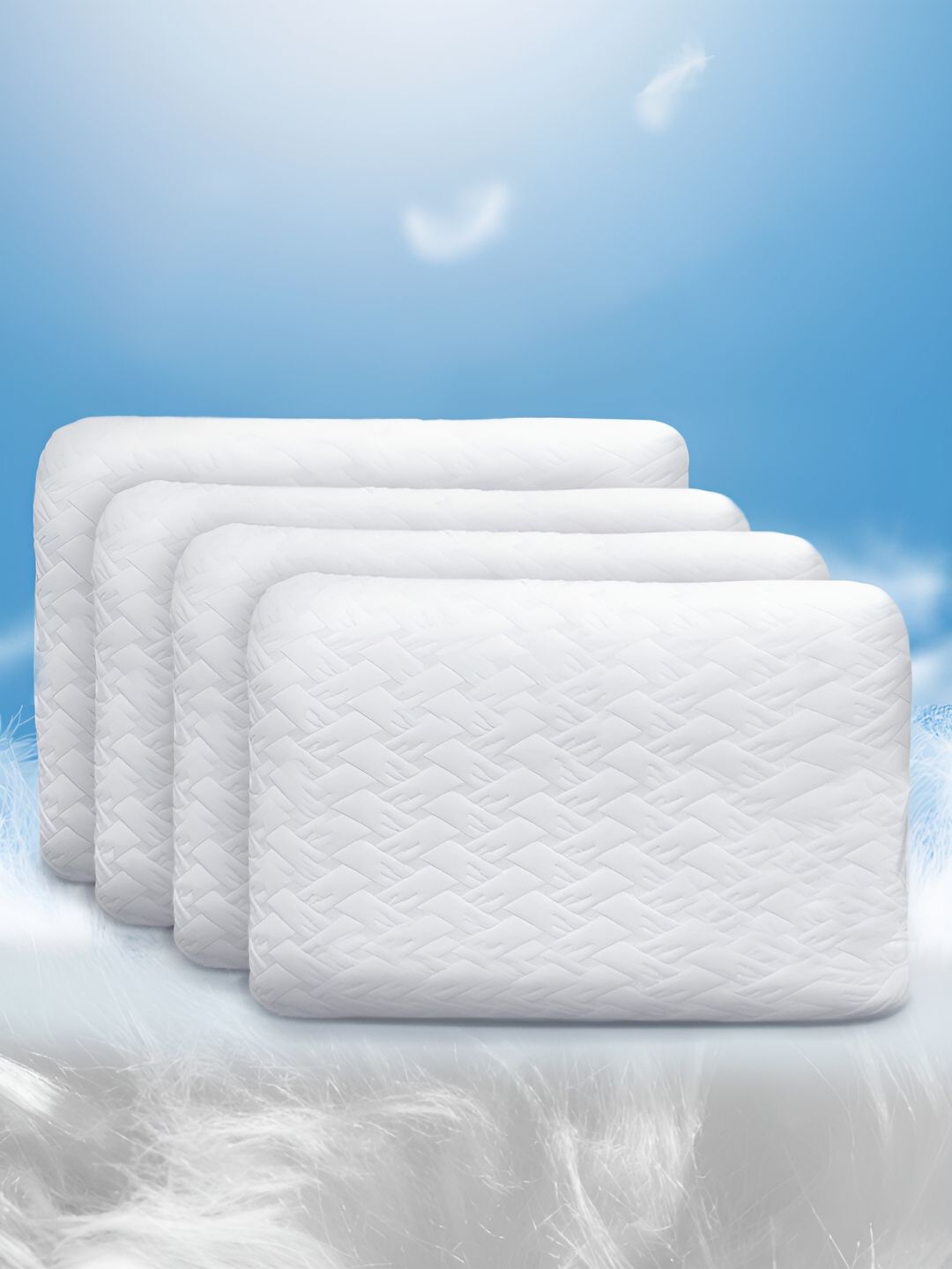 Sassoon White 4 Pieces Memory Foam Filled Lightweight Sleep Pillows-picture-46