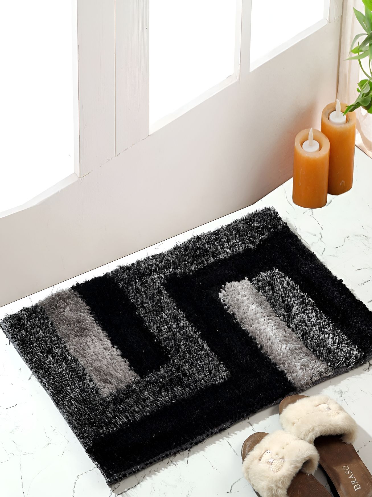 Shopgallery Black Patterned Anti-Skid Doormat-picture-14