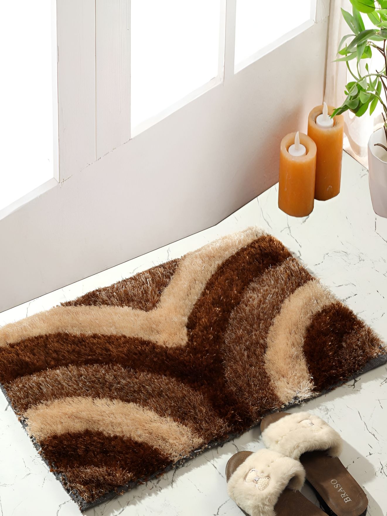 Shopgallery Brown Geometric Printed Anti-Skid Doormats-picture-10
