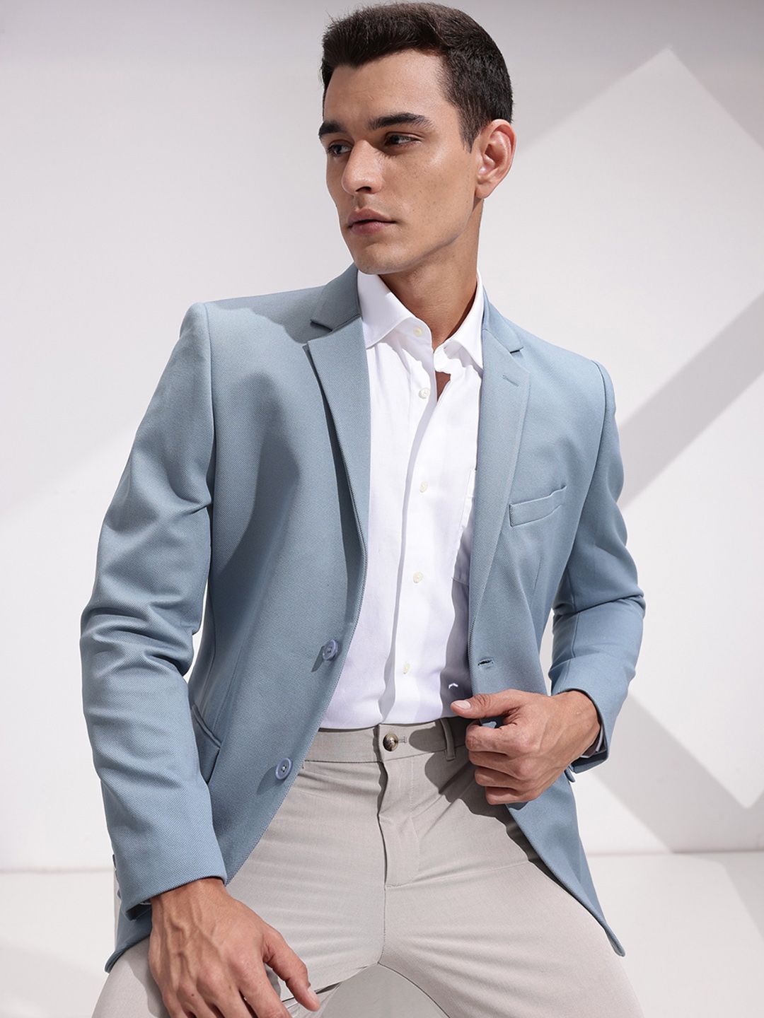 INVICTUS Slim Fit Self-Design Semiformal Blazers-picture-54