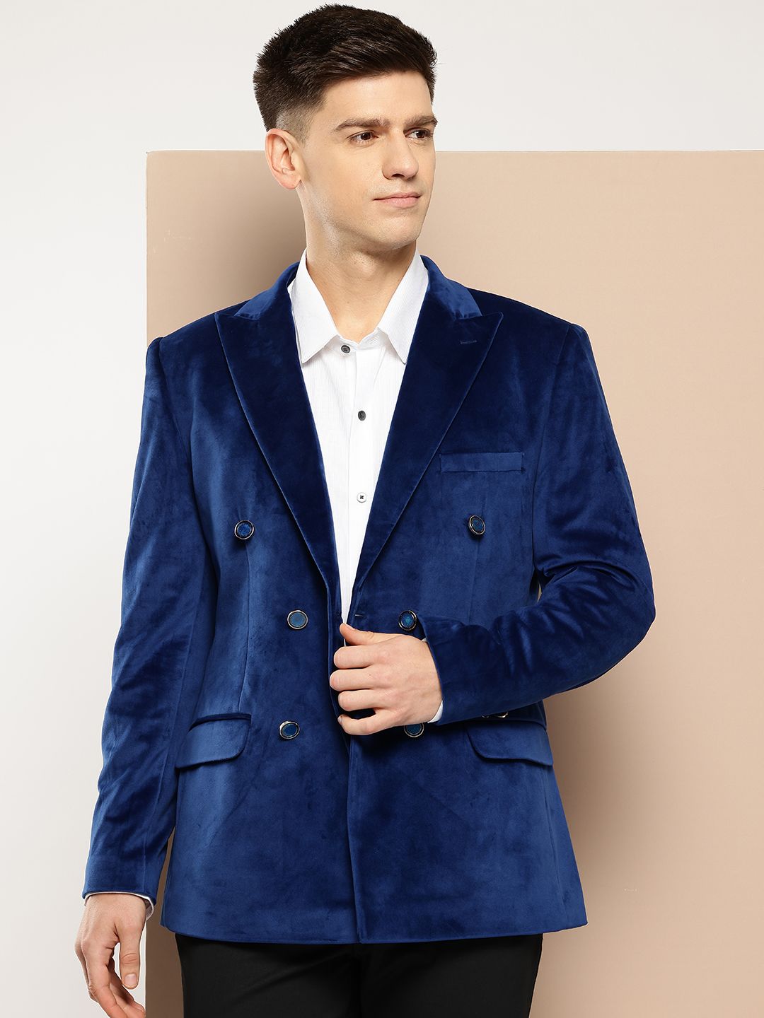 INVICTUS Peaked Lapel Double-Breasted Slim Fit Party Blazer-picture-25