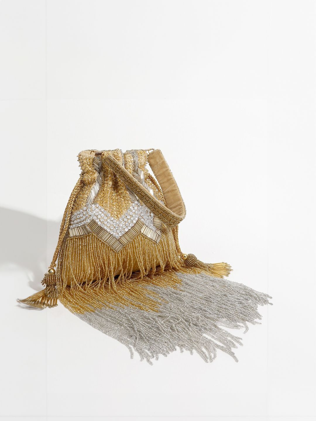 THE TAN CLAN Embroidered Tasselled Potli Clutch-picture-12