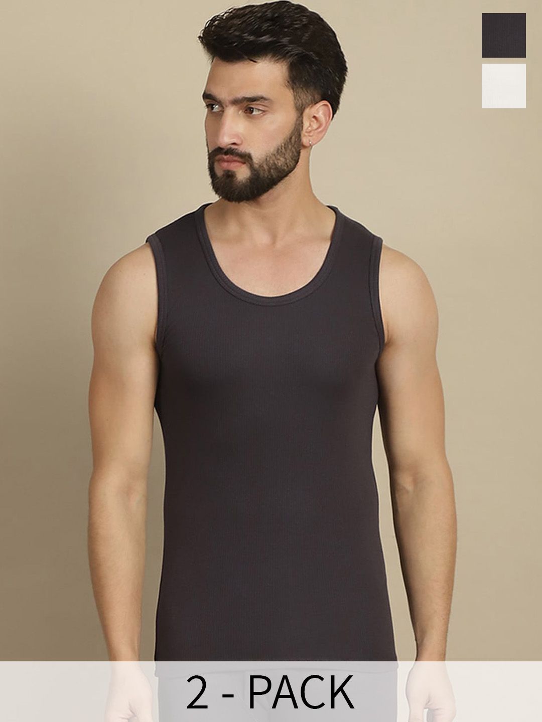 Aerowarm Pack Of 2 Round Neck Sleeveless Thermal T-shirt-picture-25