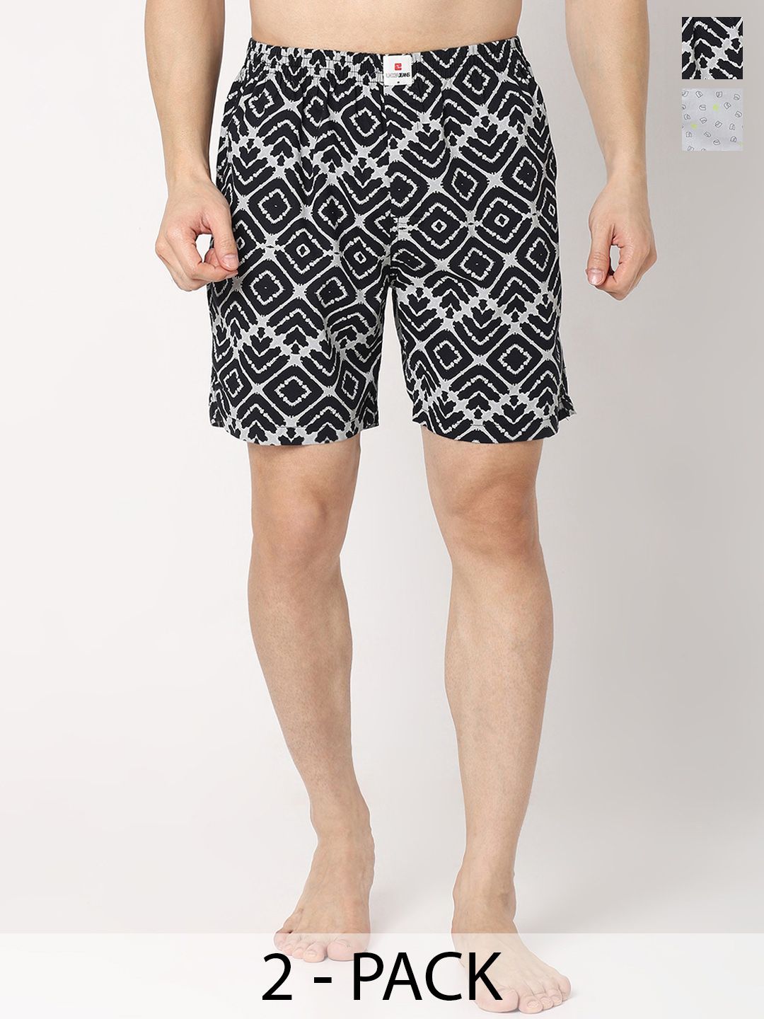 UnderJeans by Spykar Men Pack Of 2 Printed Cotton Boxers-picture-28