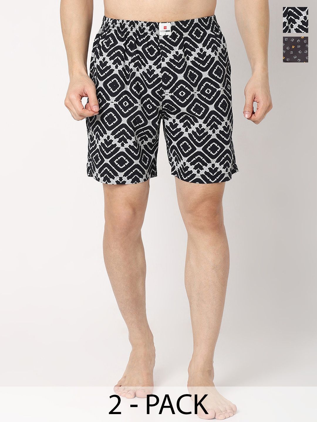 UnderJeans by Spykar Men Pack Of 2 Printed Cotton Boxers-picture-17