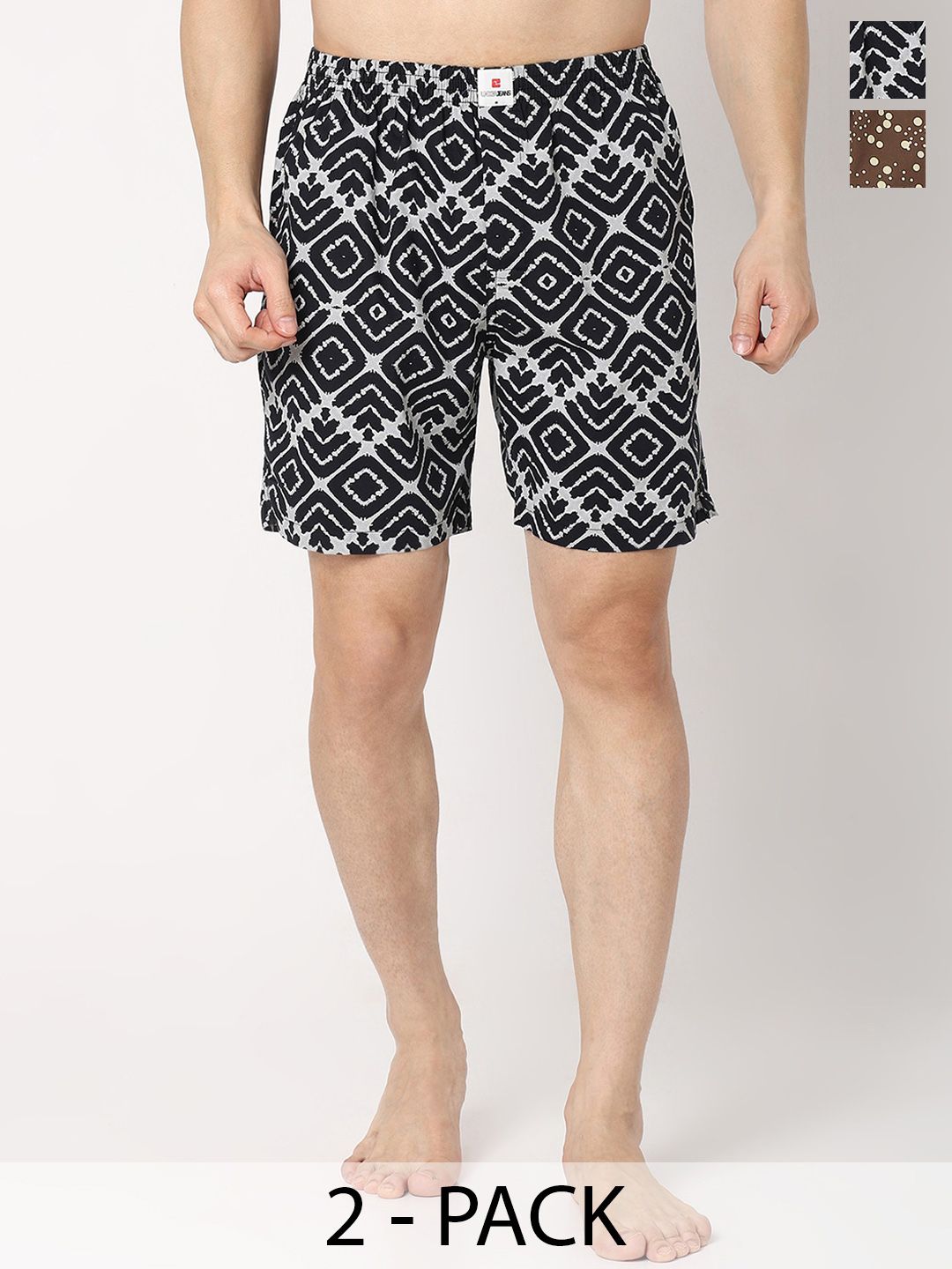 UnderJeans by Spykar Men Pack Of 2 Printed Cotton Boxers-picture-27