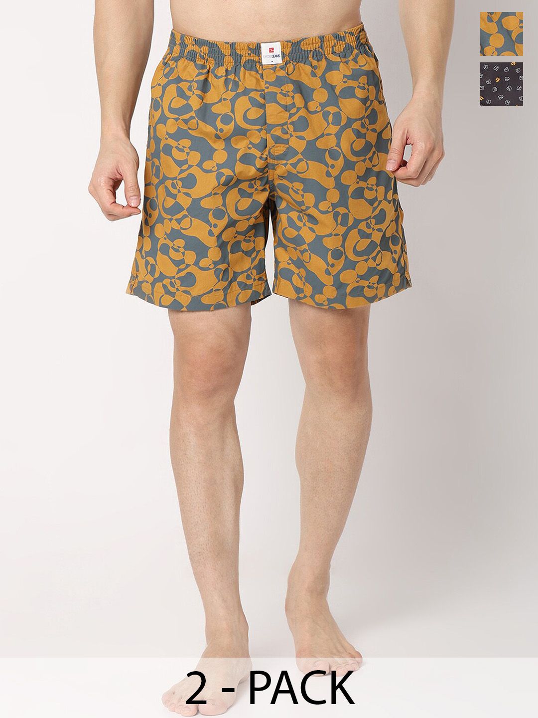 UnderJeans by Spykar Men Pack Of 2 Printed Cotton Boxers-picture-16