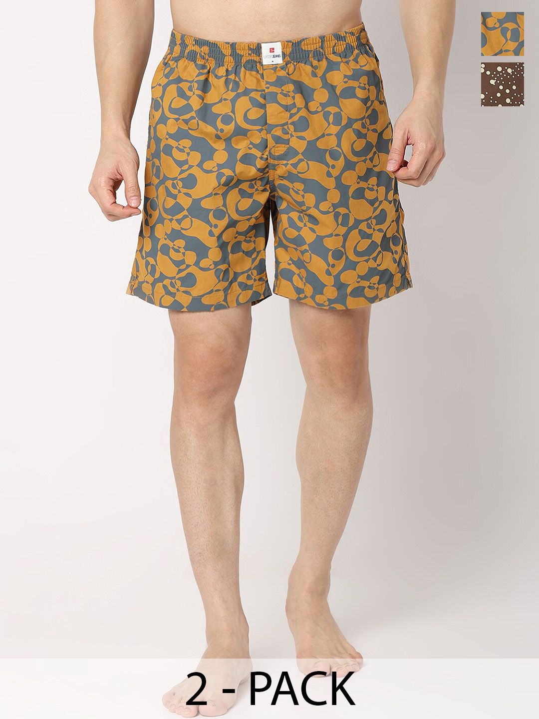 UnderJeans by Spykar Men Pack Of 2 Printed Cotton Boxers-picture-22